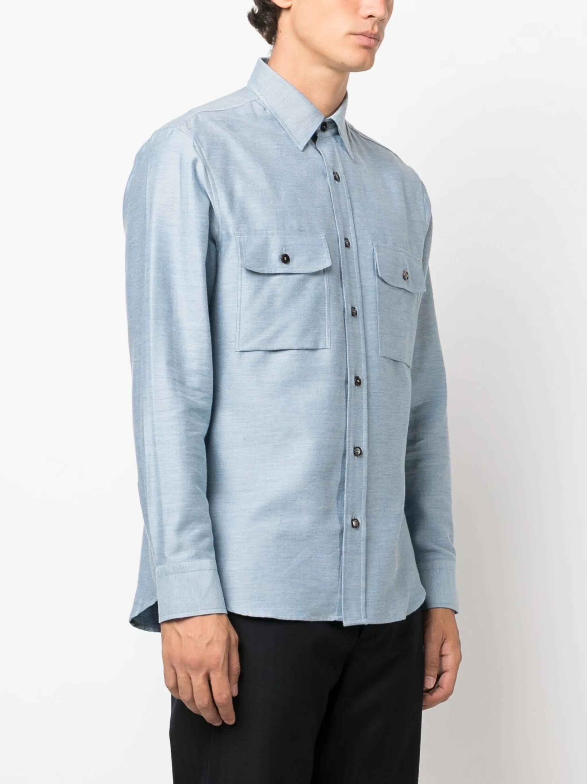 cotton cashmere-blend shirt