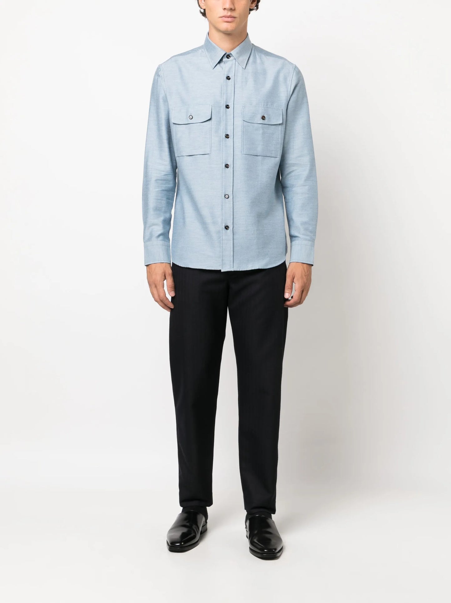 cotton cashmere-blend shirt