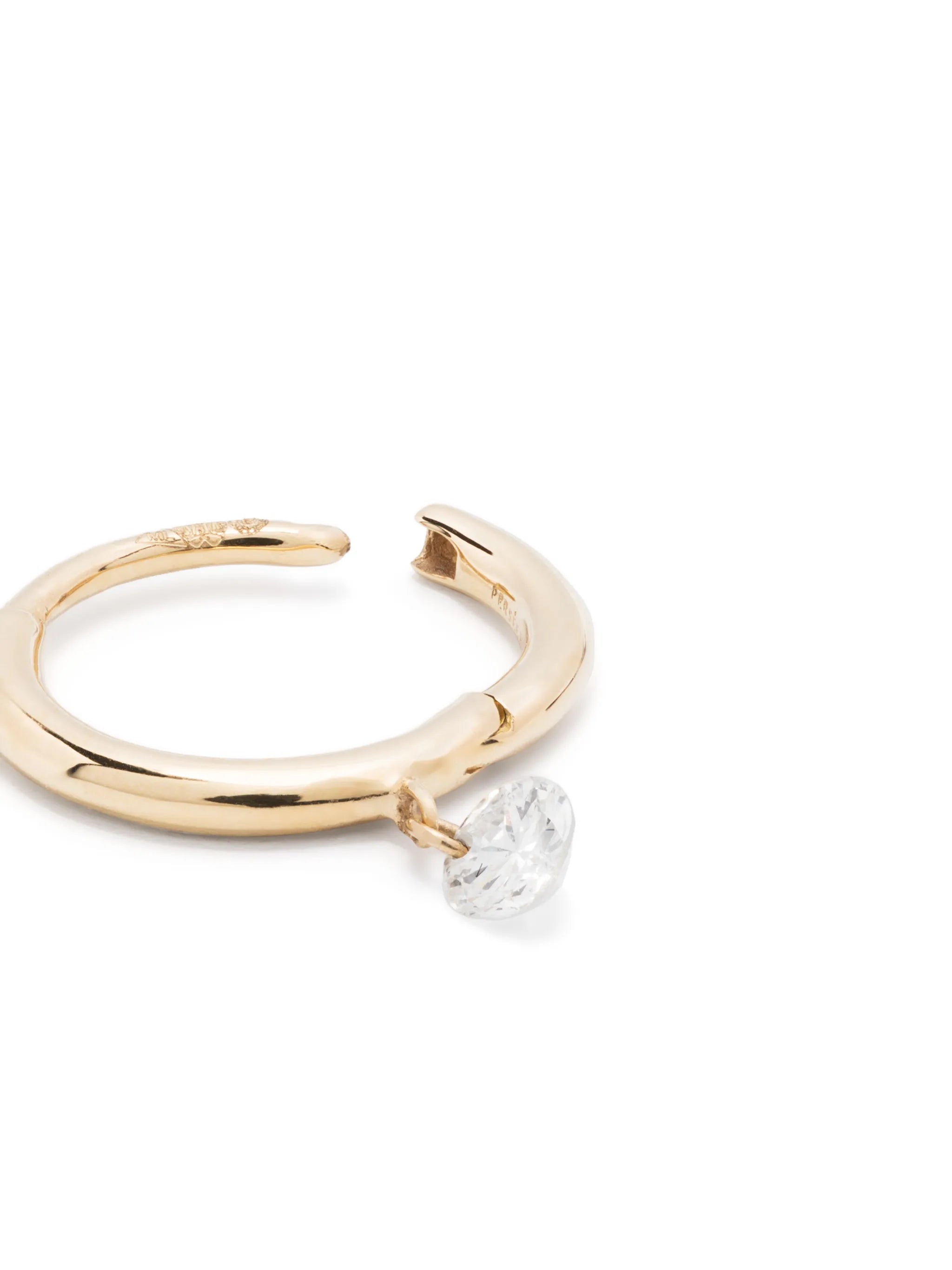 18kt yellow gold diamond hoop earring