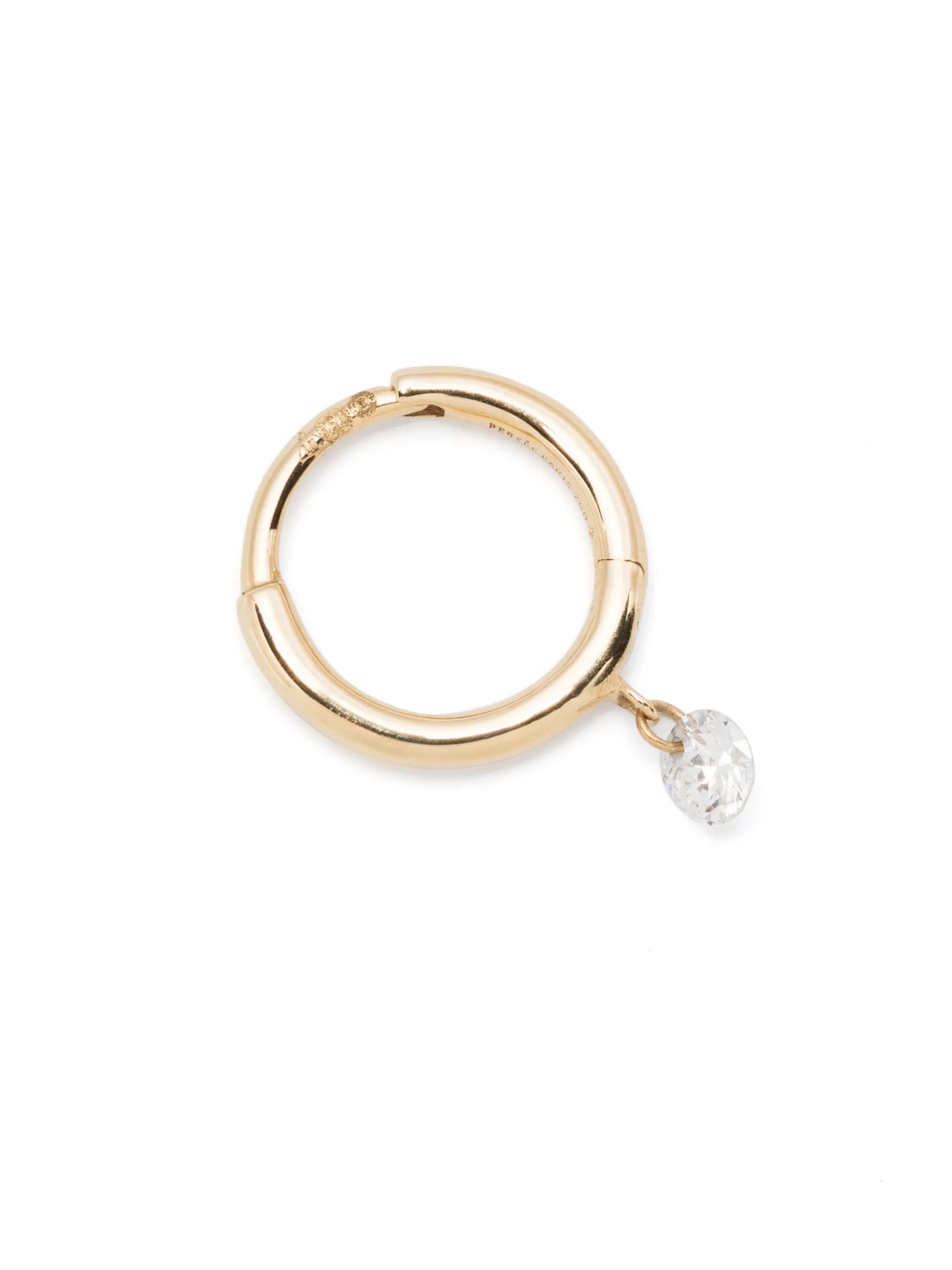 18kt yellow gold diamond hoop earring