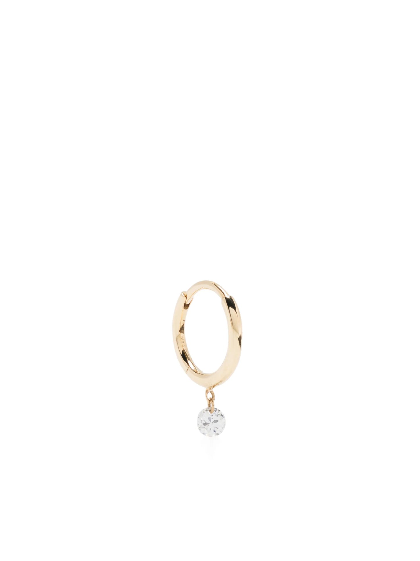18kt yellow gold diamond hoop earring