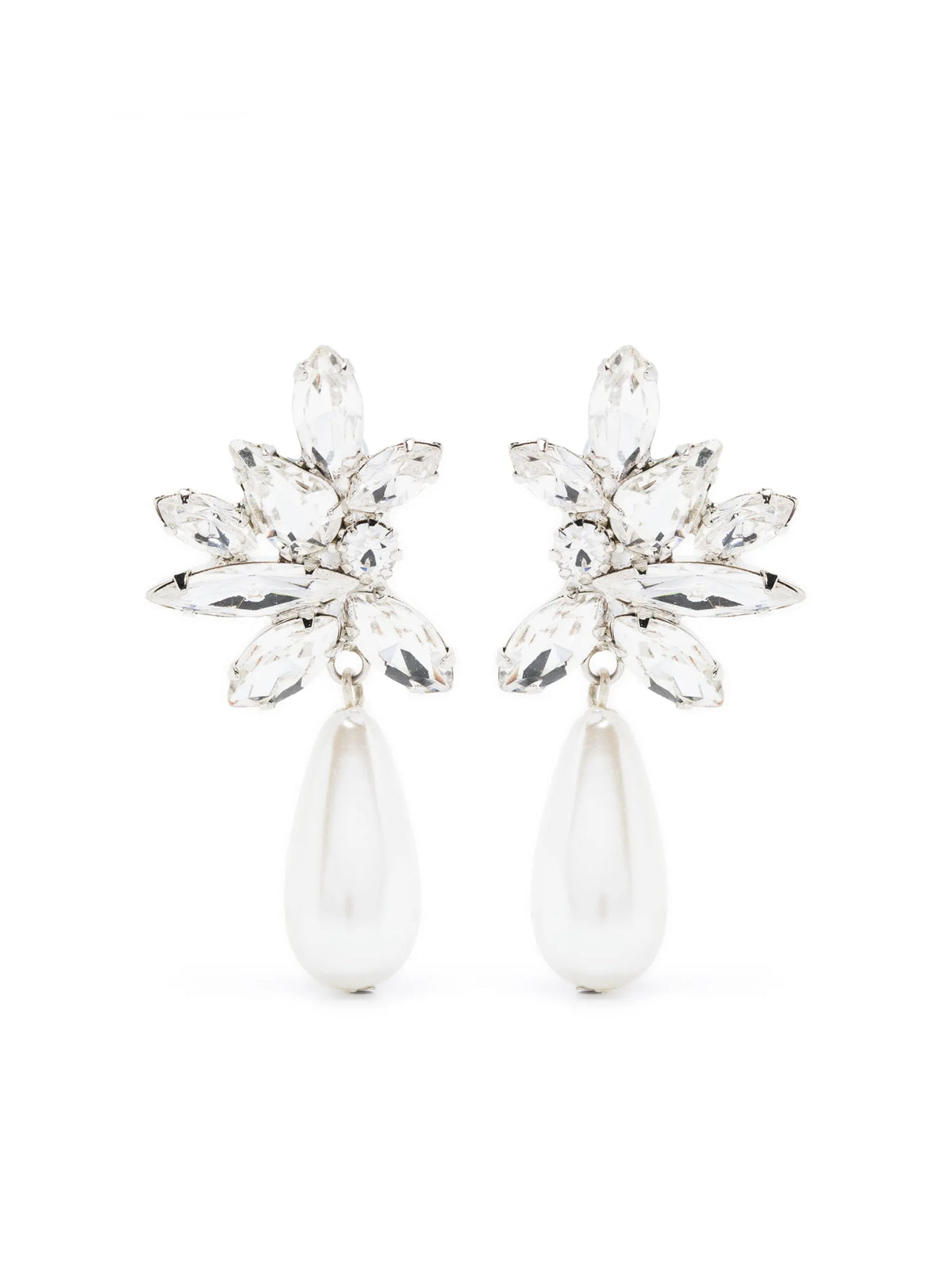 crystal-pearl drop earrings