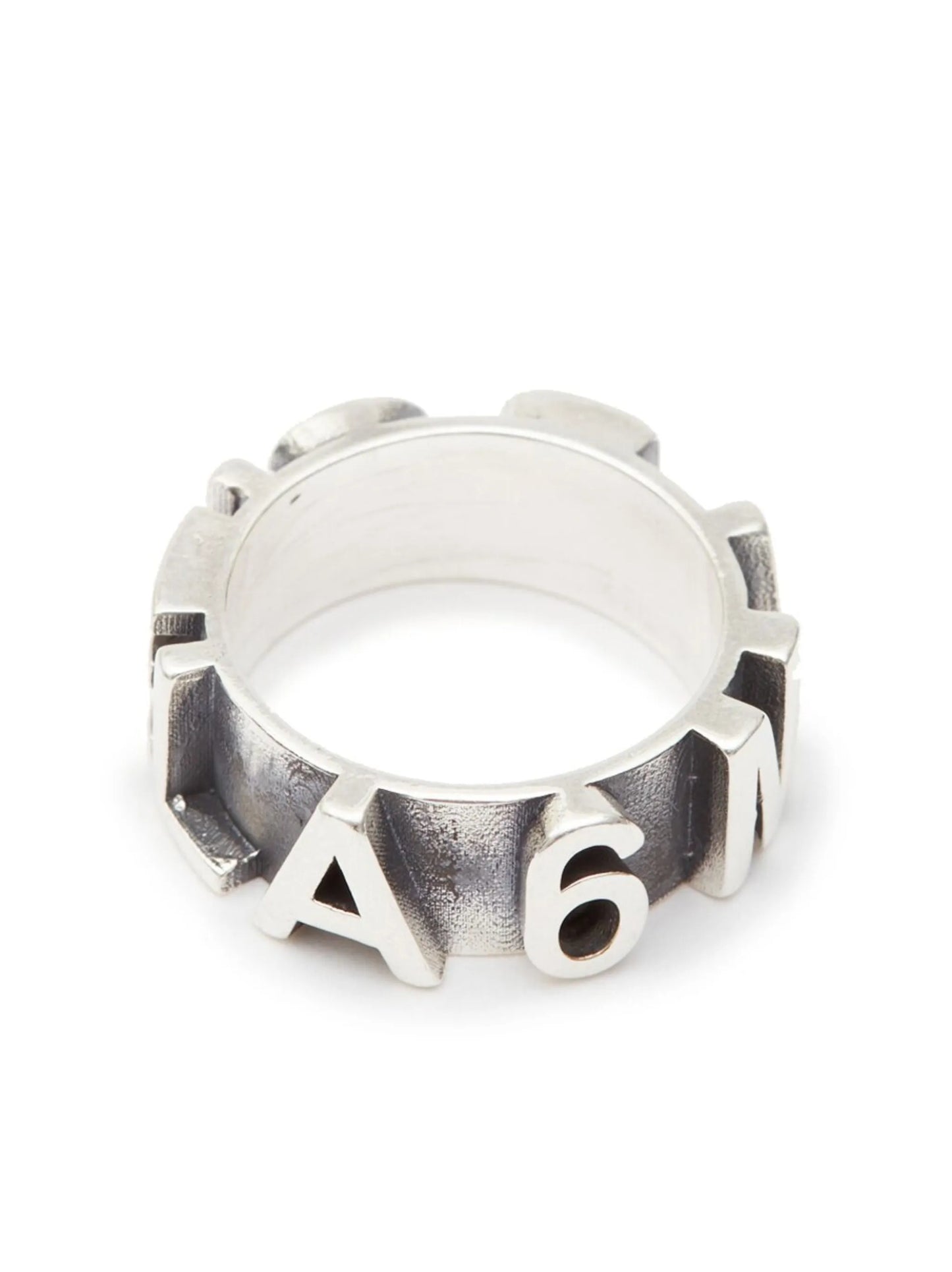 logo-embossed band ring