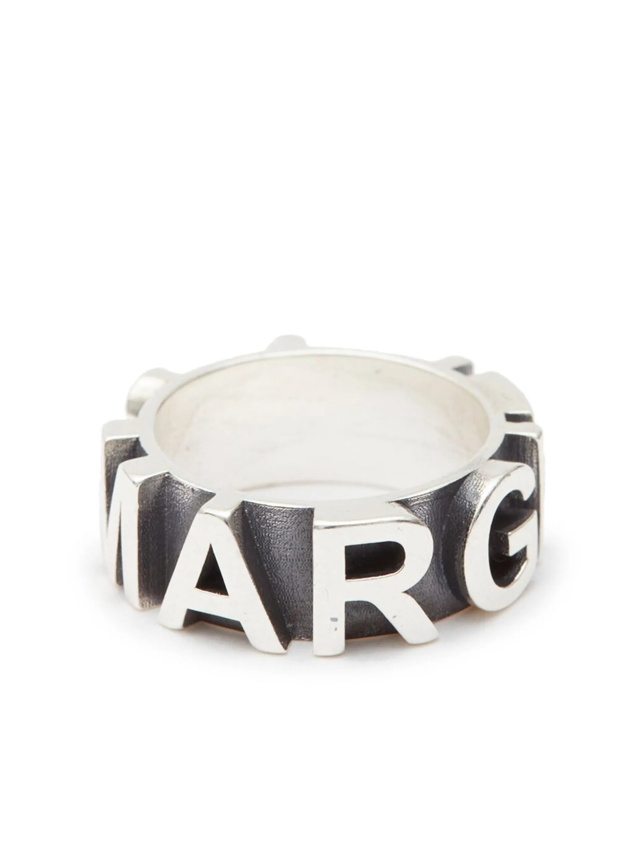 logo-embossed band ring