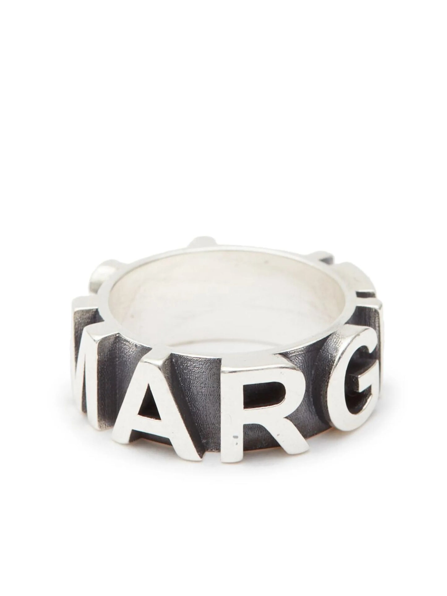logo-embossed band ring