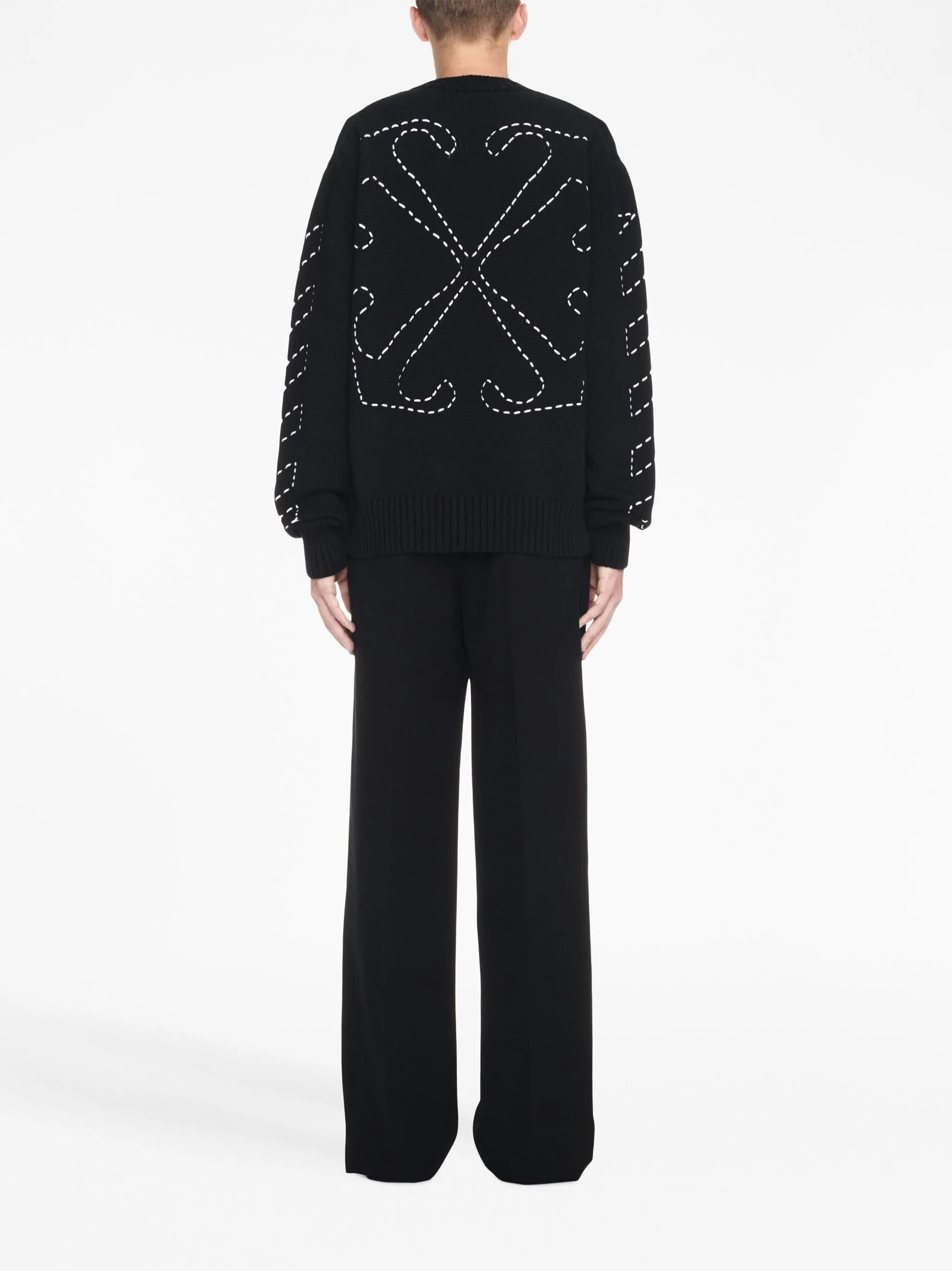 Arrows-embroidery crew-neck jumper
