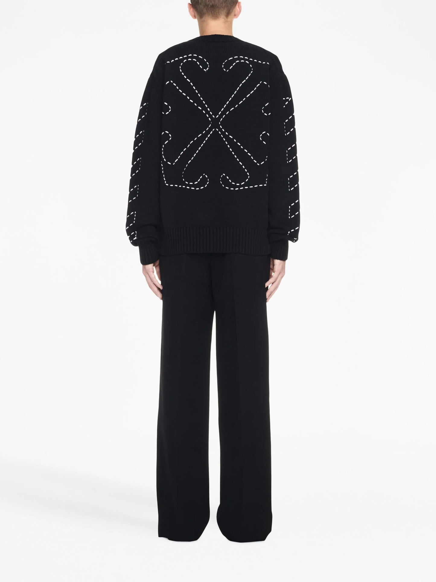 Arrows-embroidery crew-neck jumper