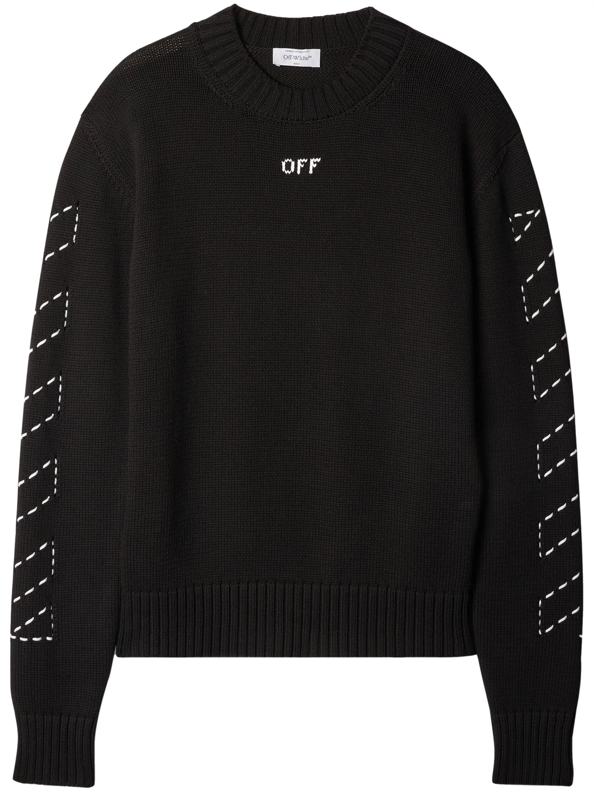 Arrows-embroidery crew-neck jumper