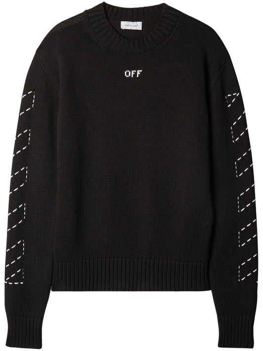 Arrows-embroidery crew-neck jumper