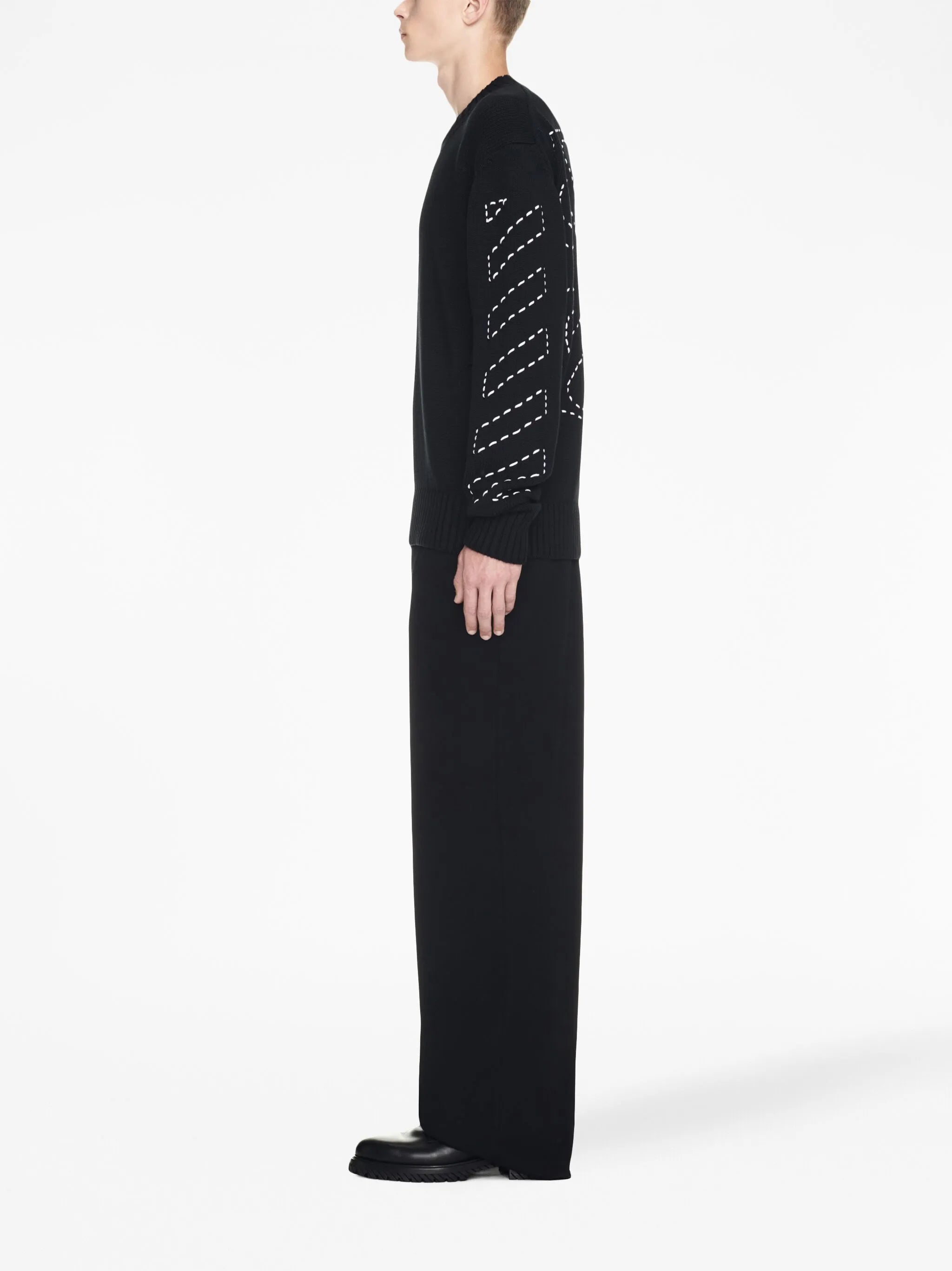 Arrows-embroidery crew-neck jumper