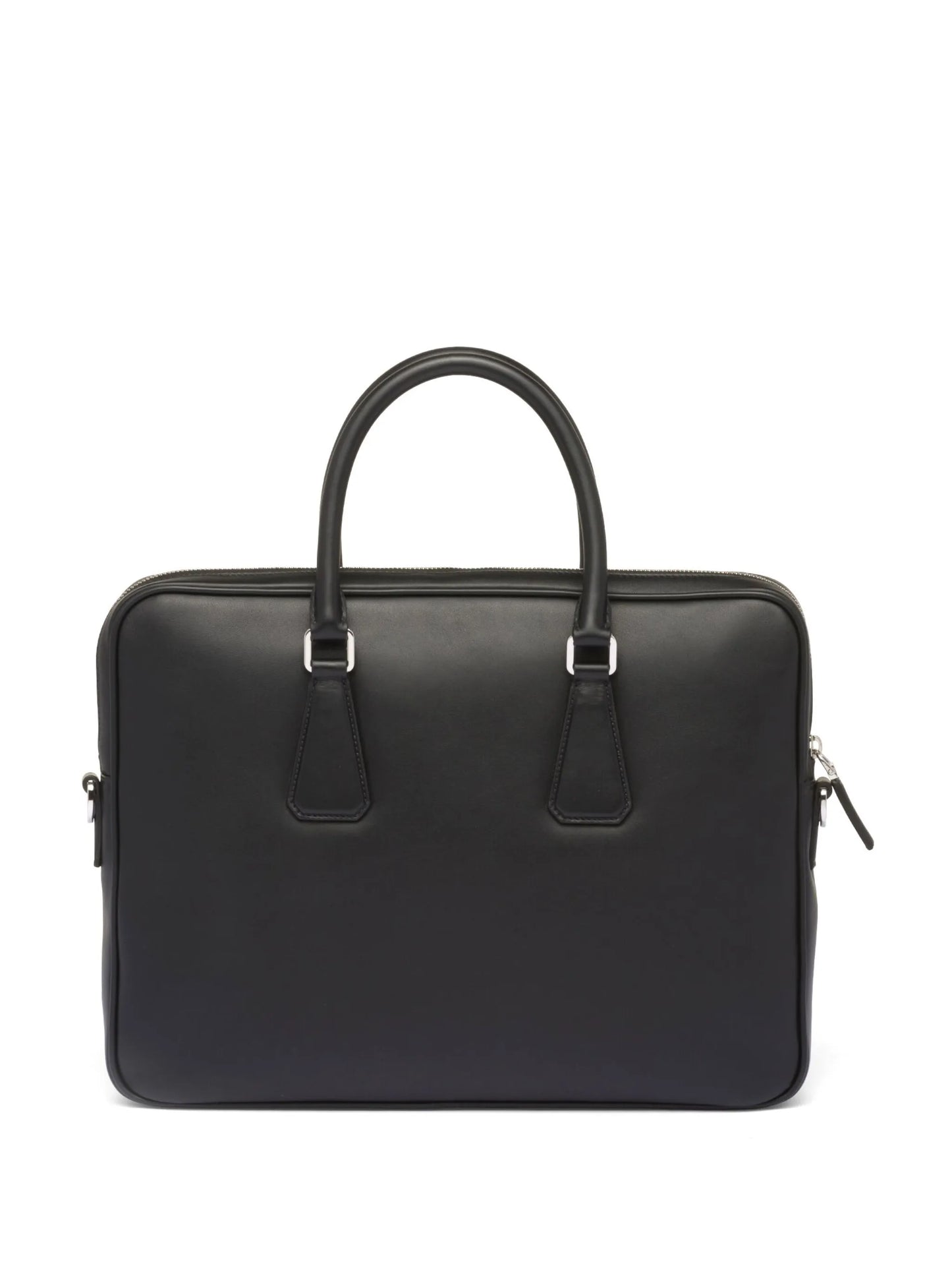 triangle-logo Saffiano leather briefcase