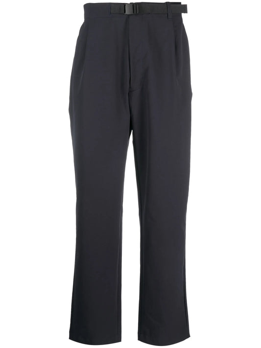 belted straight-leg trousers
