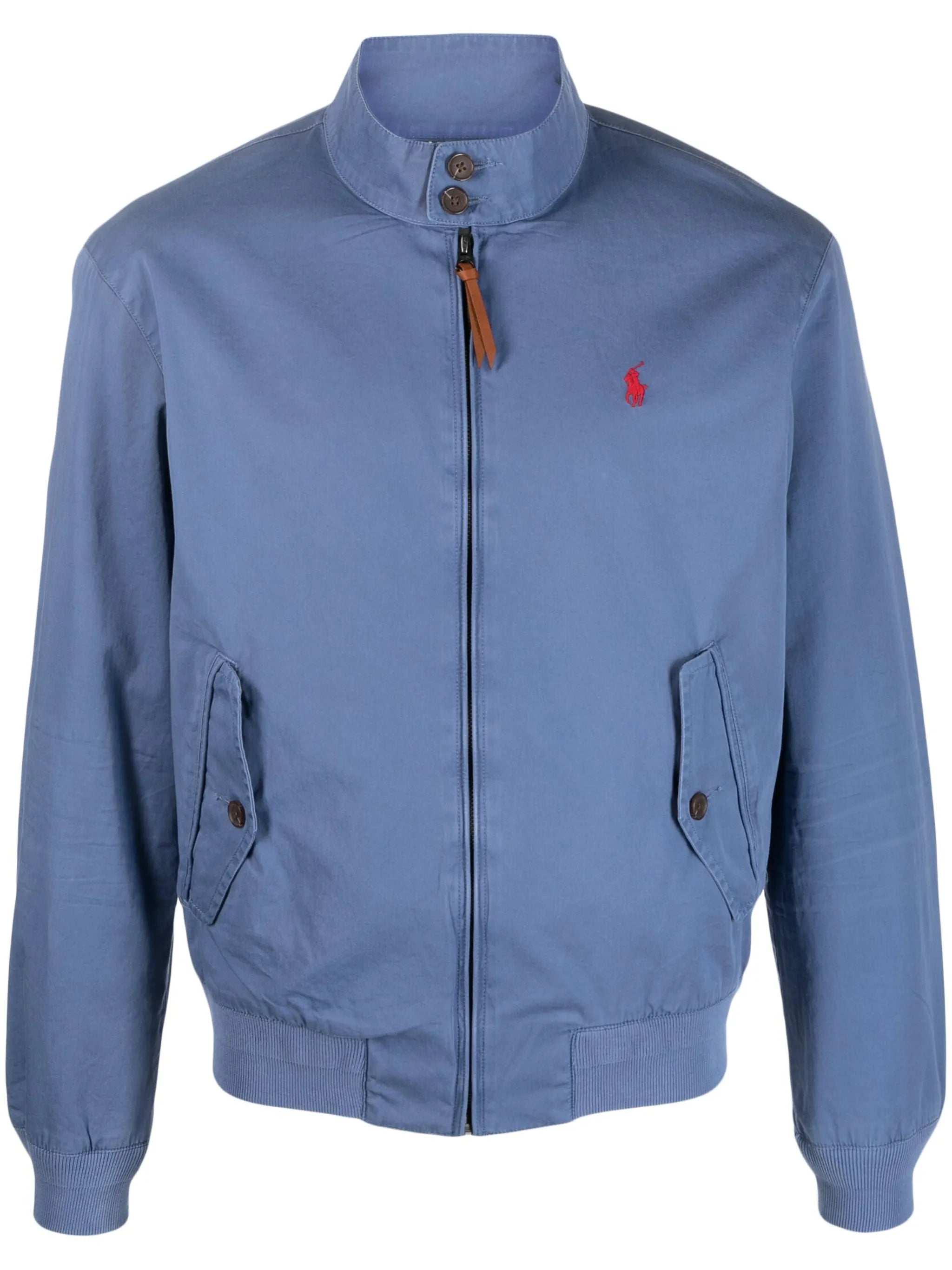 logo-embroidered zip-up bomber jacket