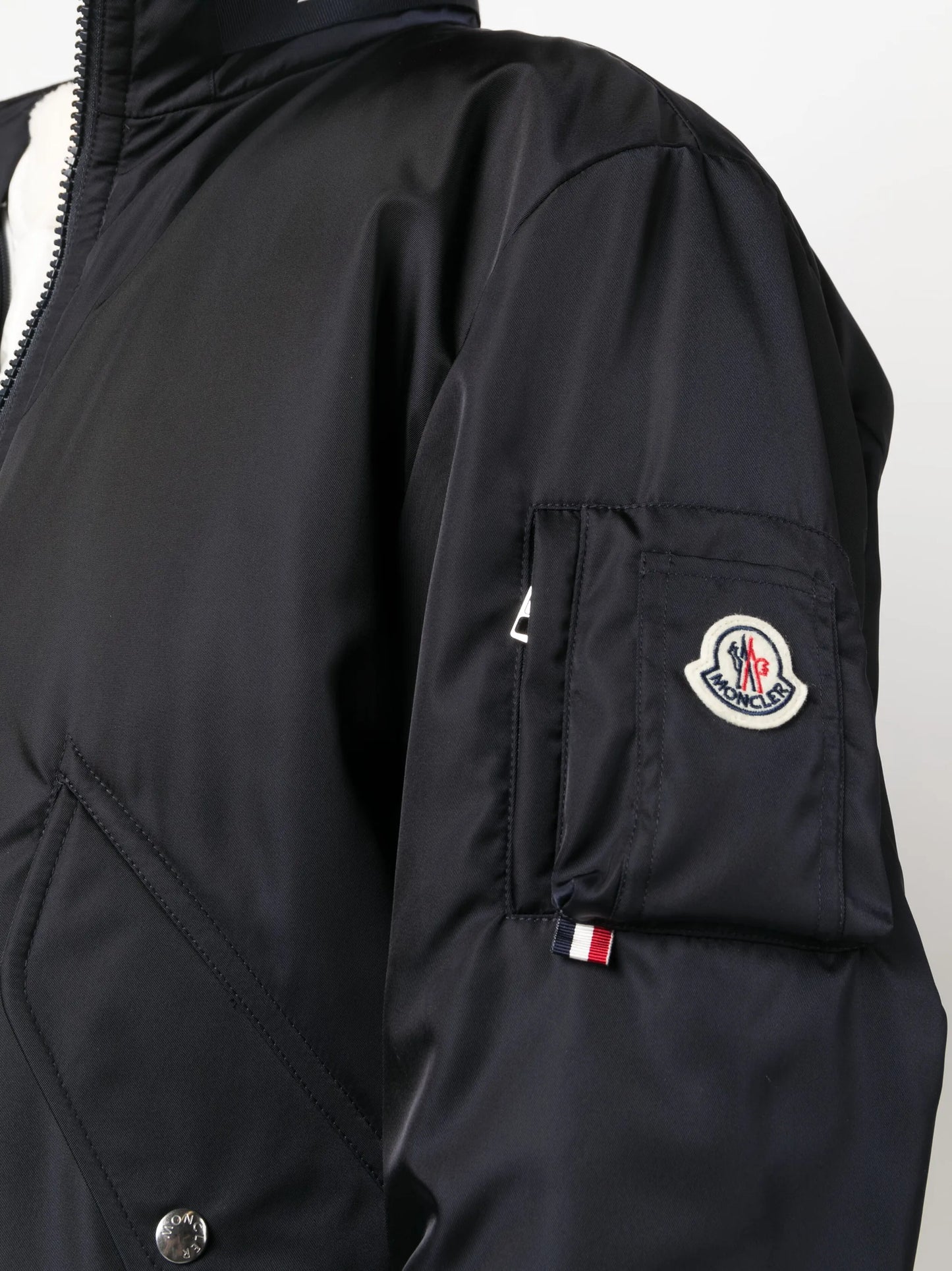logo-collar padded bomber jacket