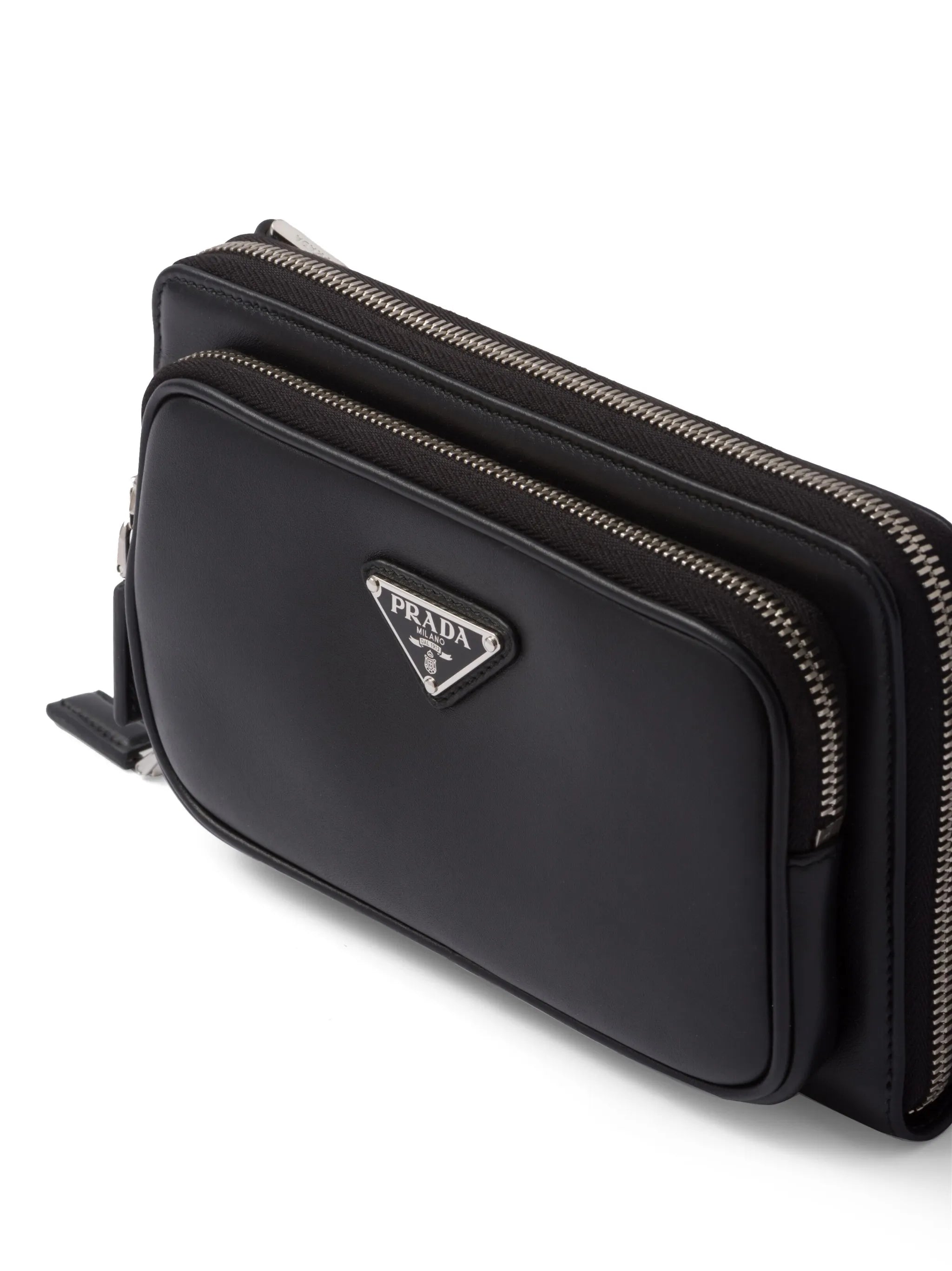 logo-plaque leather shoulder bag