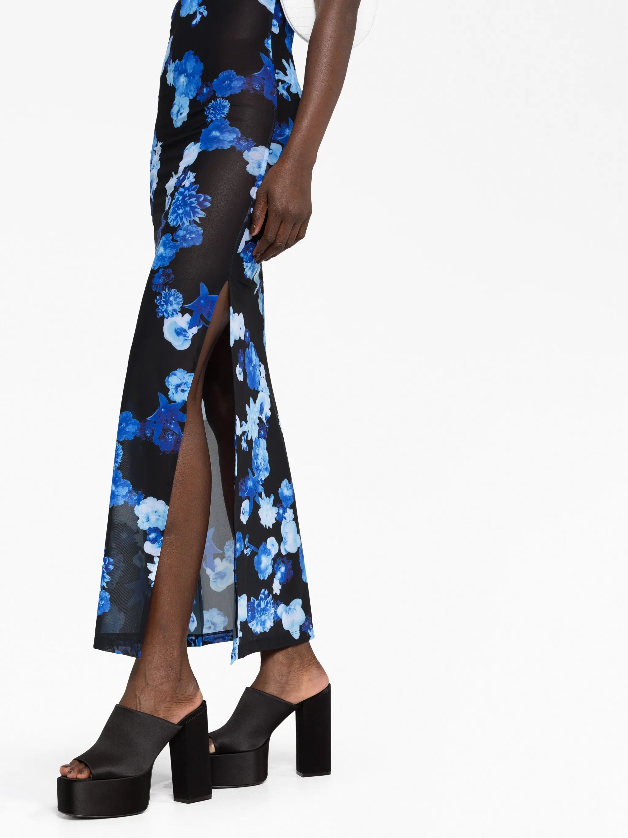 floral-print mesh maxi dress