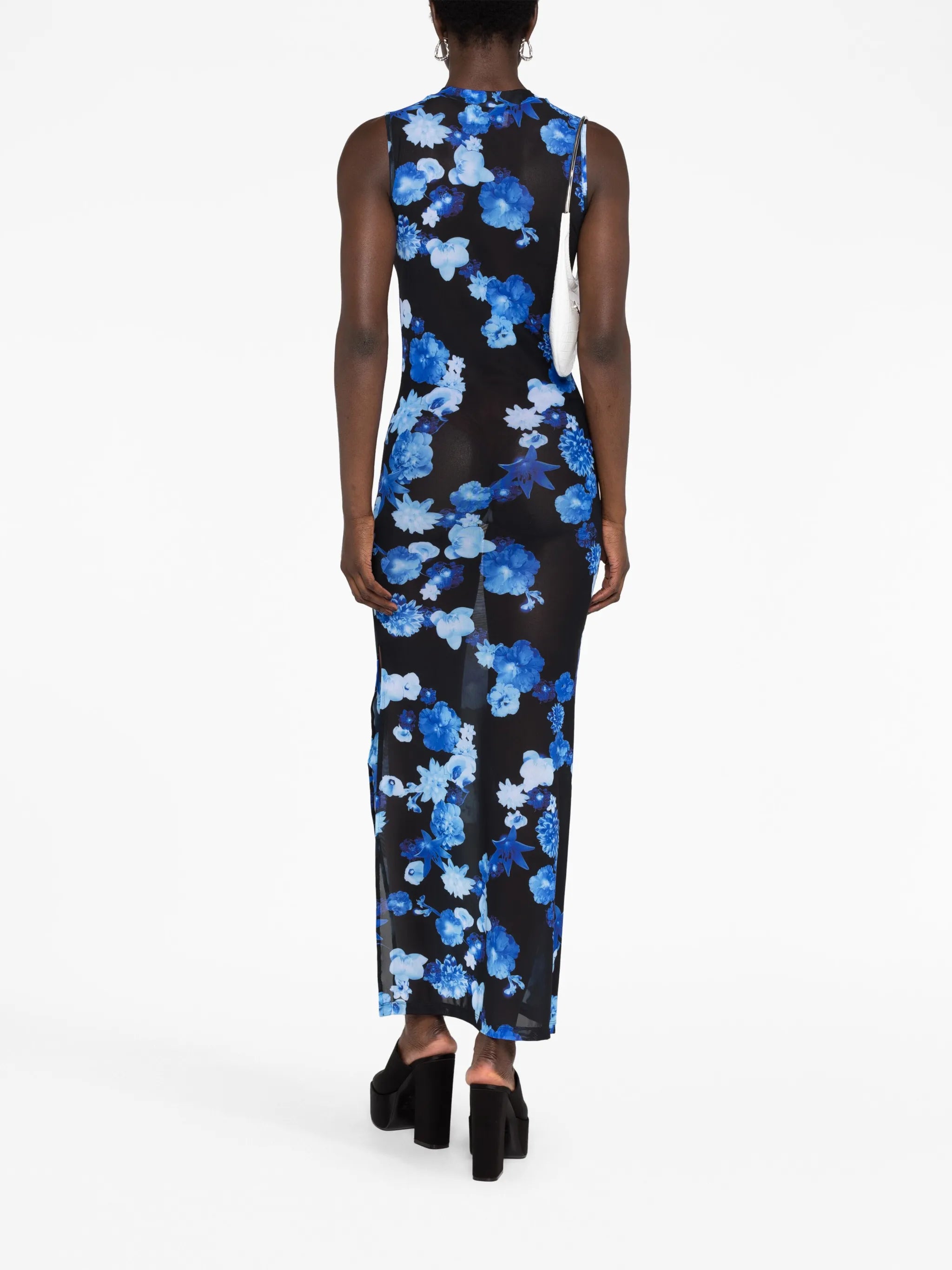 floral-print mesh maxi dress