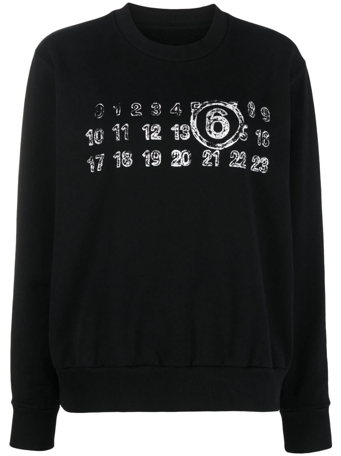 numbers-motif cotton hoodie
