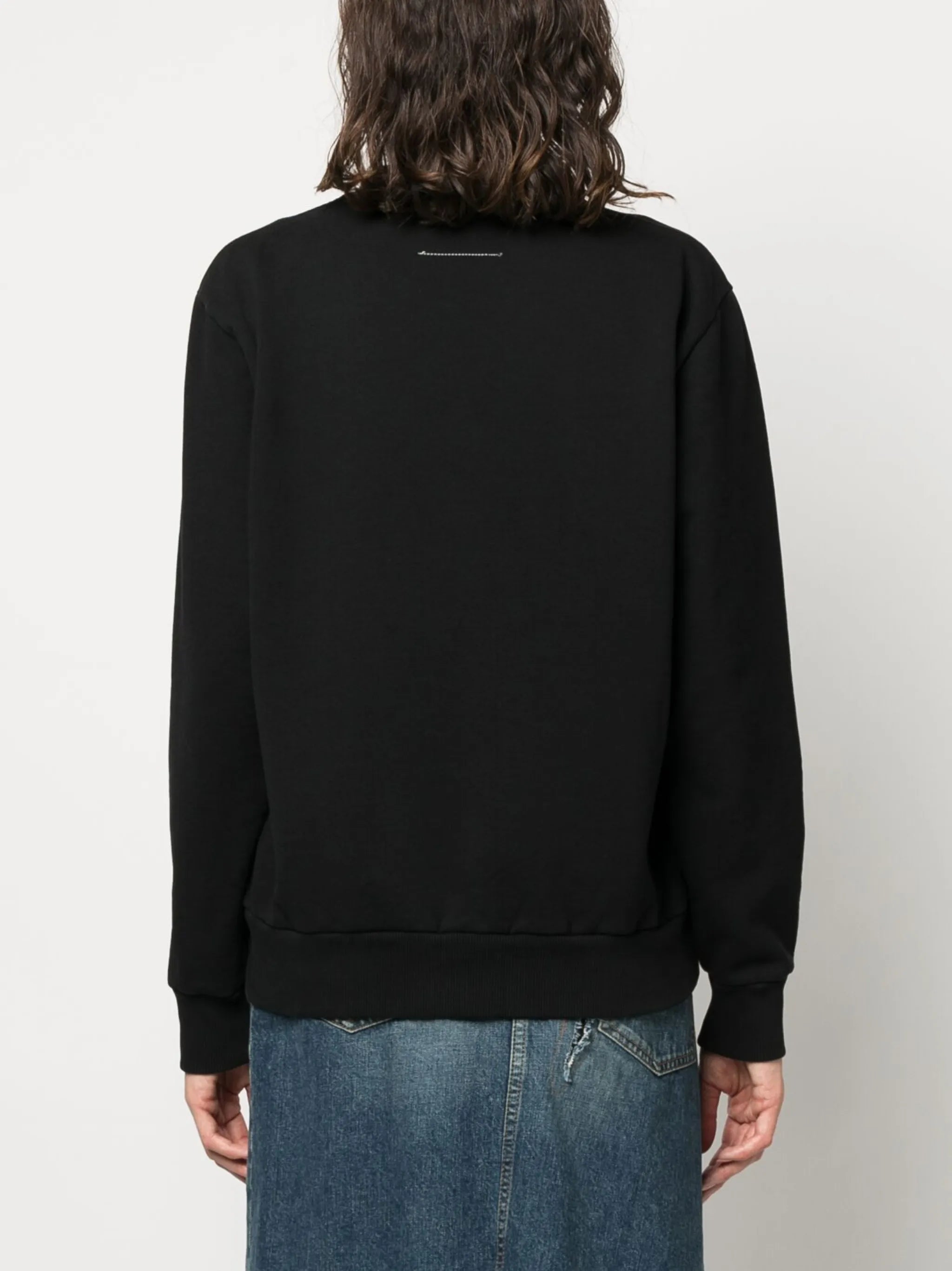 numbers-motif cotton hoodie