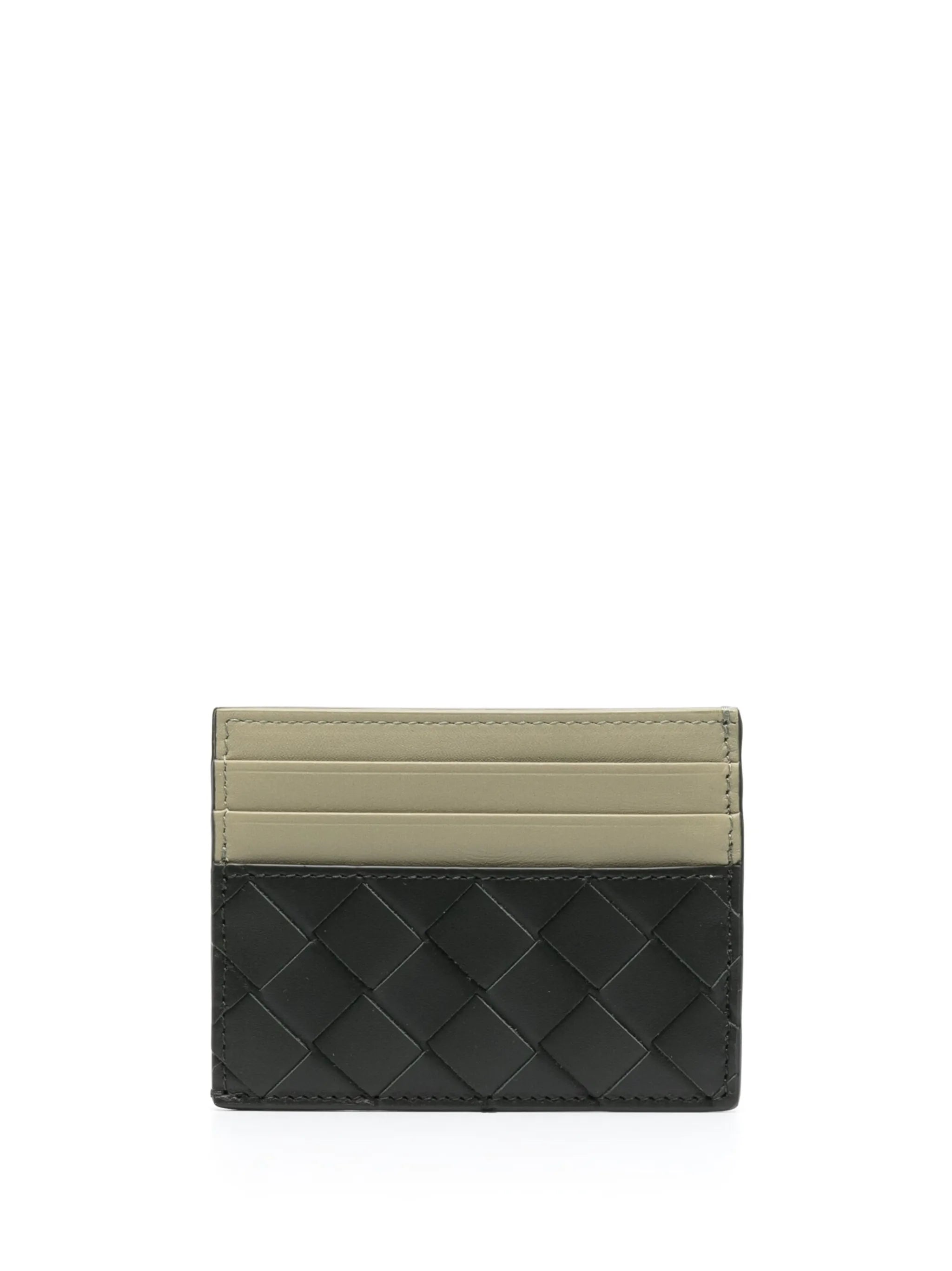 Intrecciato leather card holder