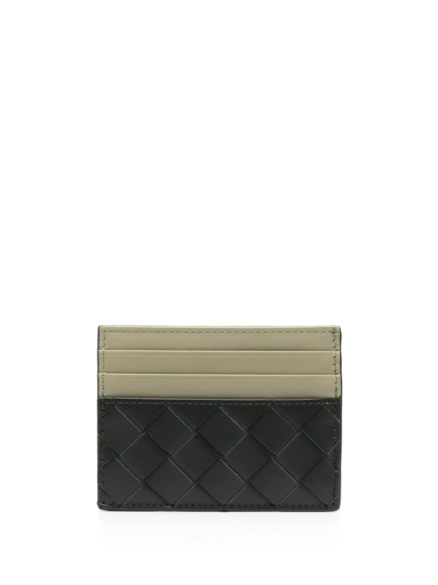 Intrecciato leather card holder