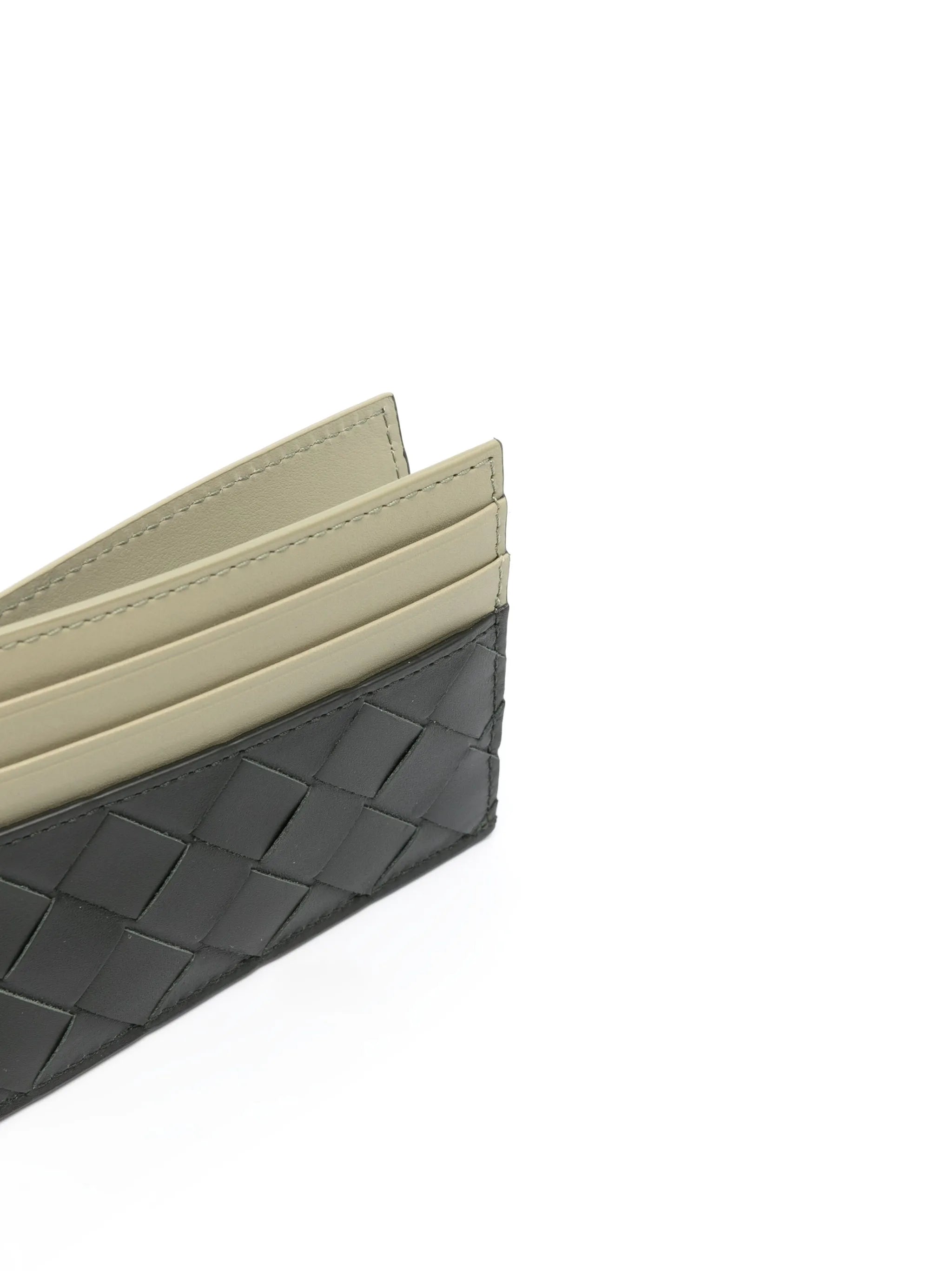 Intrecciato leather card holder