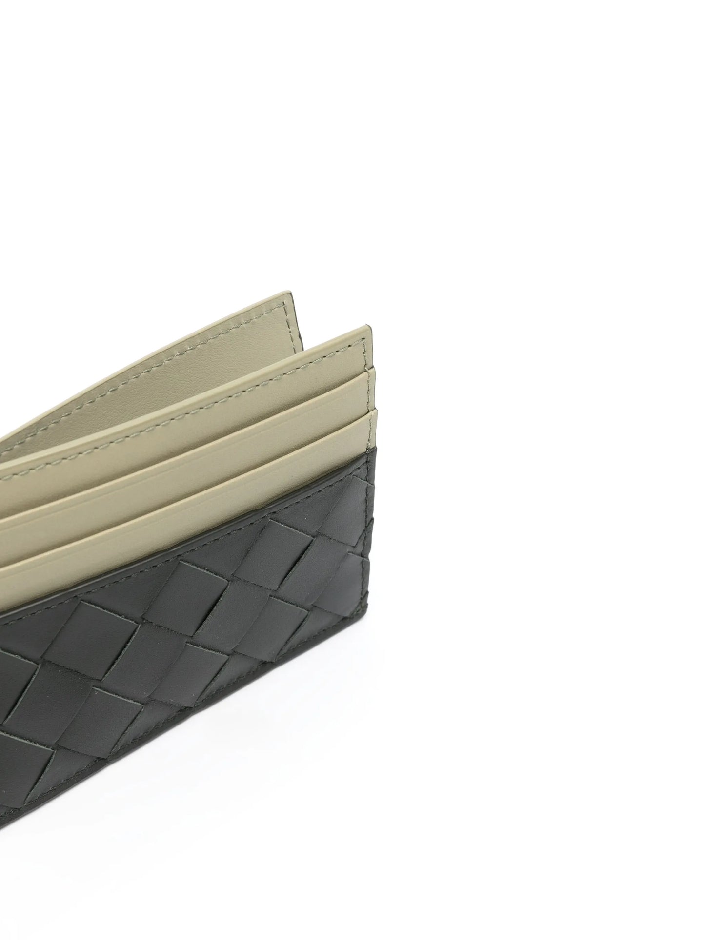 Intrecciato leather card holder