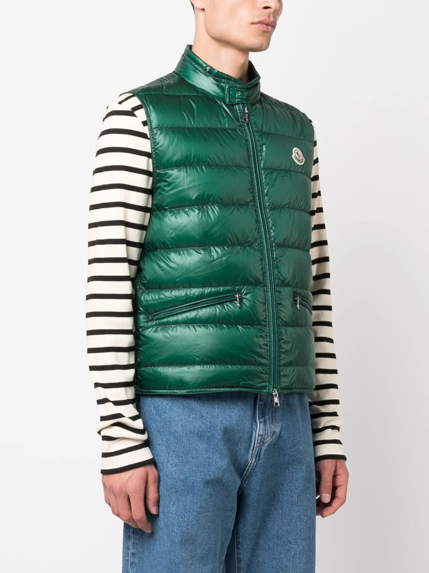 Gui logo-patch puffer gilet