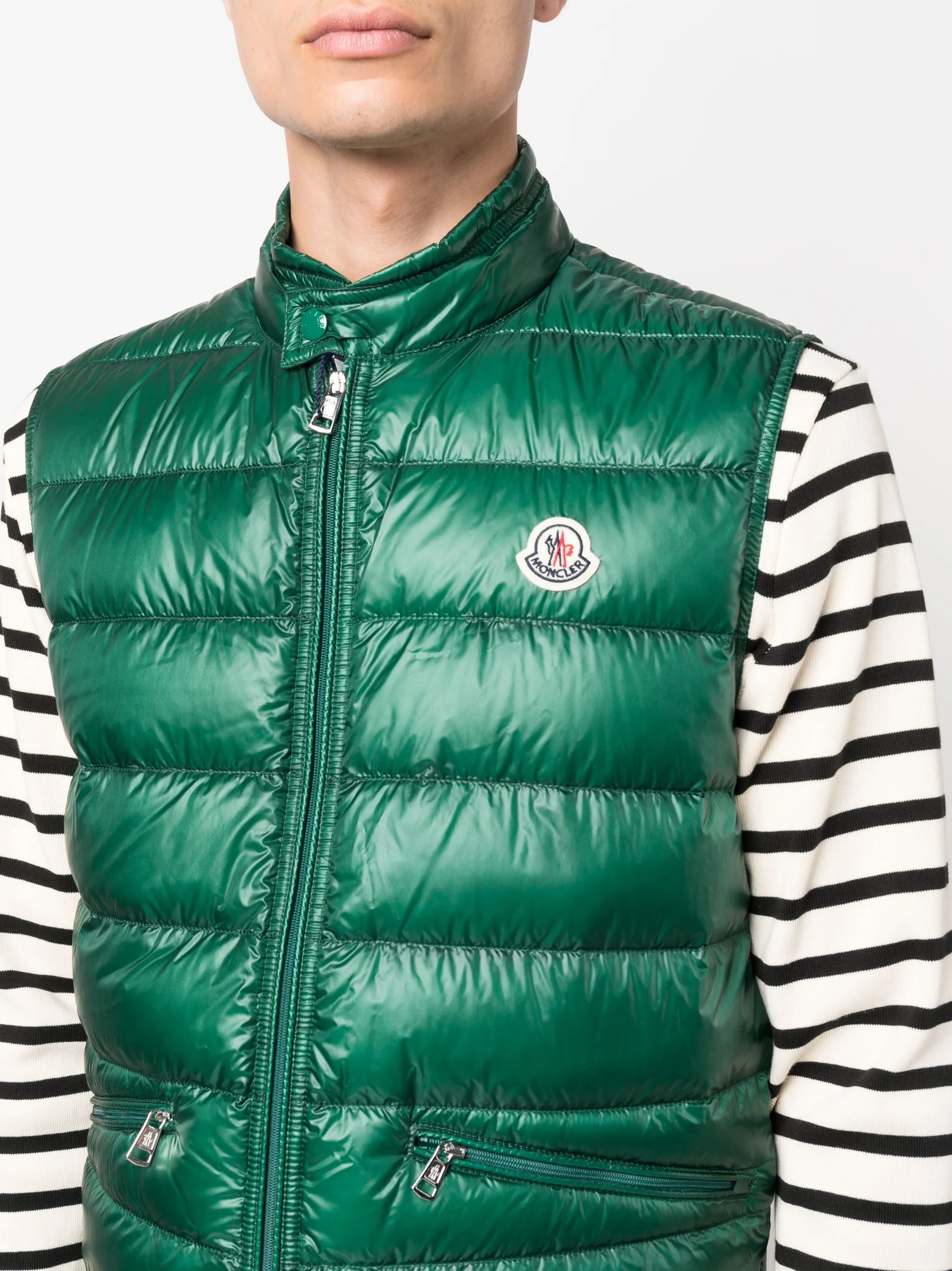 Gui logo-patch puffer gilet