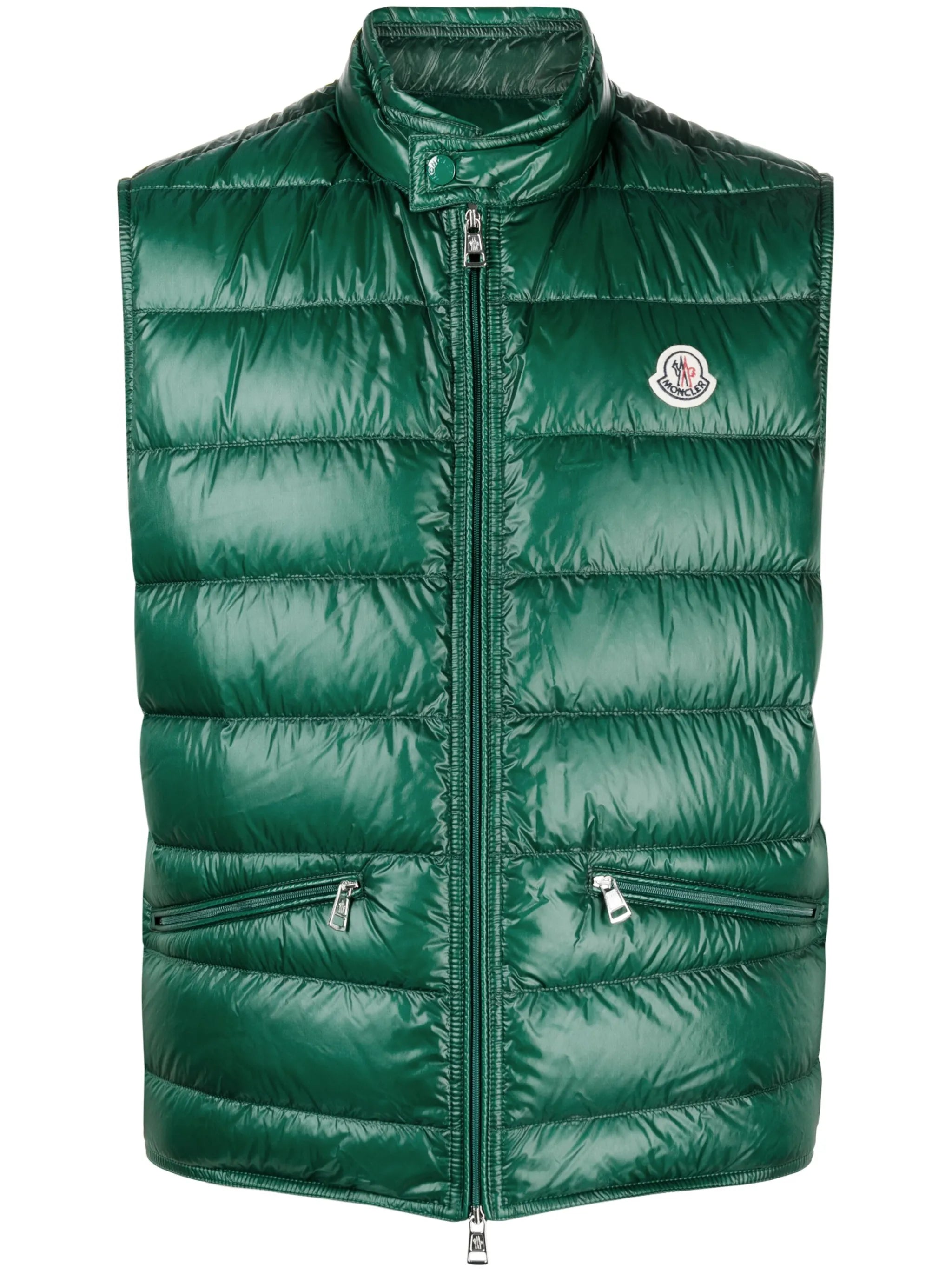 Gui logo-patch puffer gilet