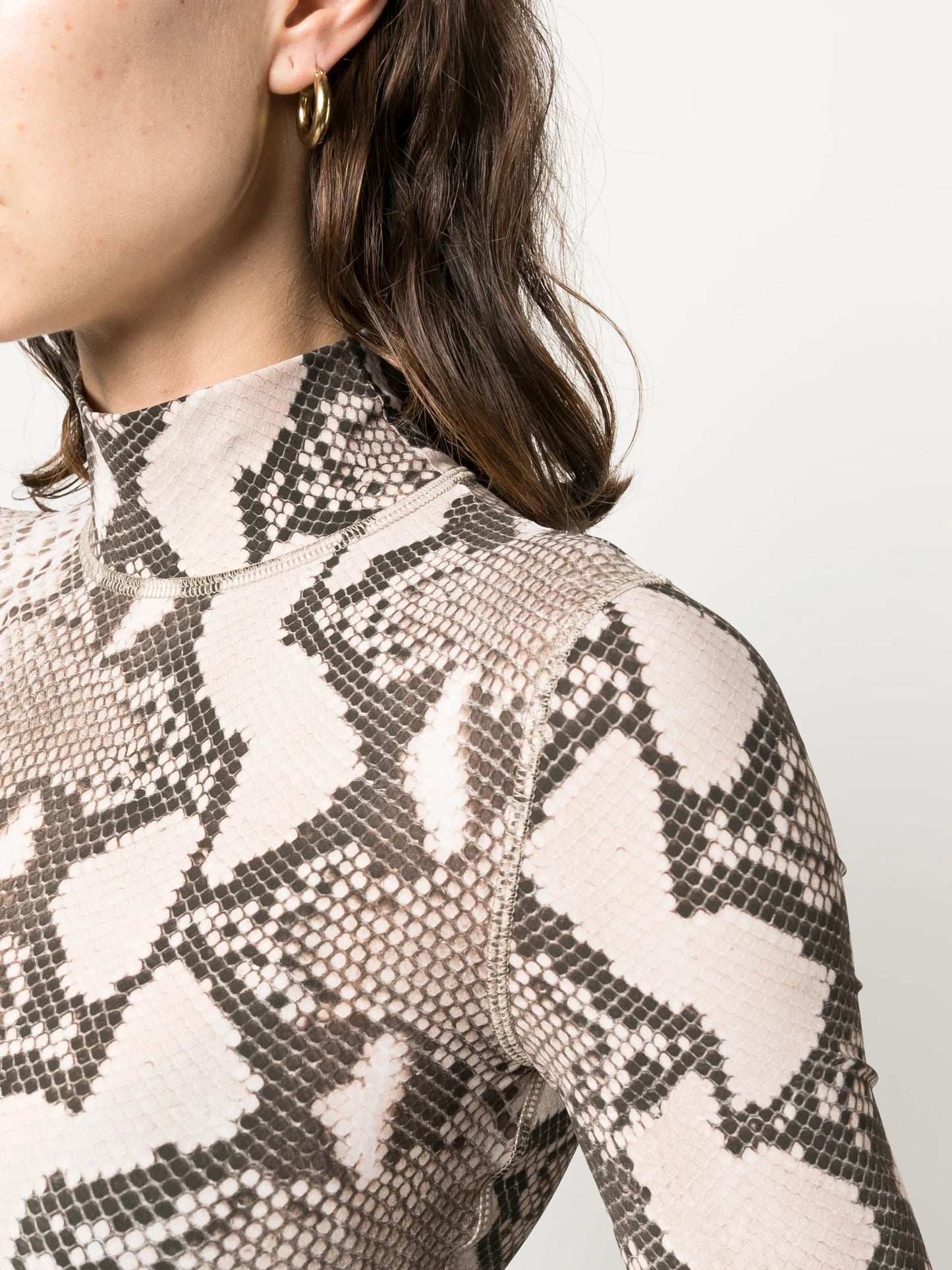 leopard-print high neck top