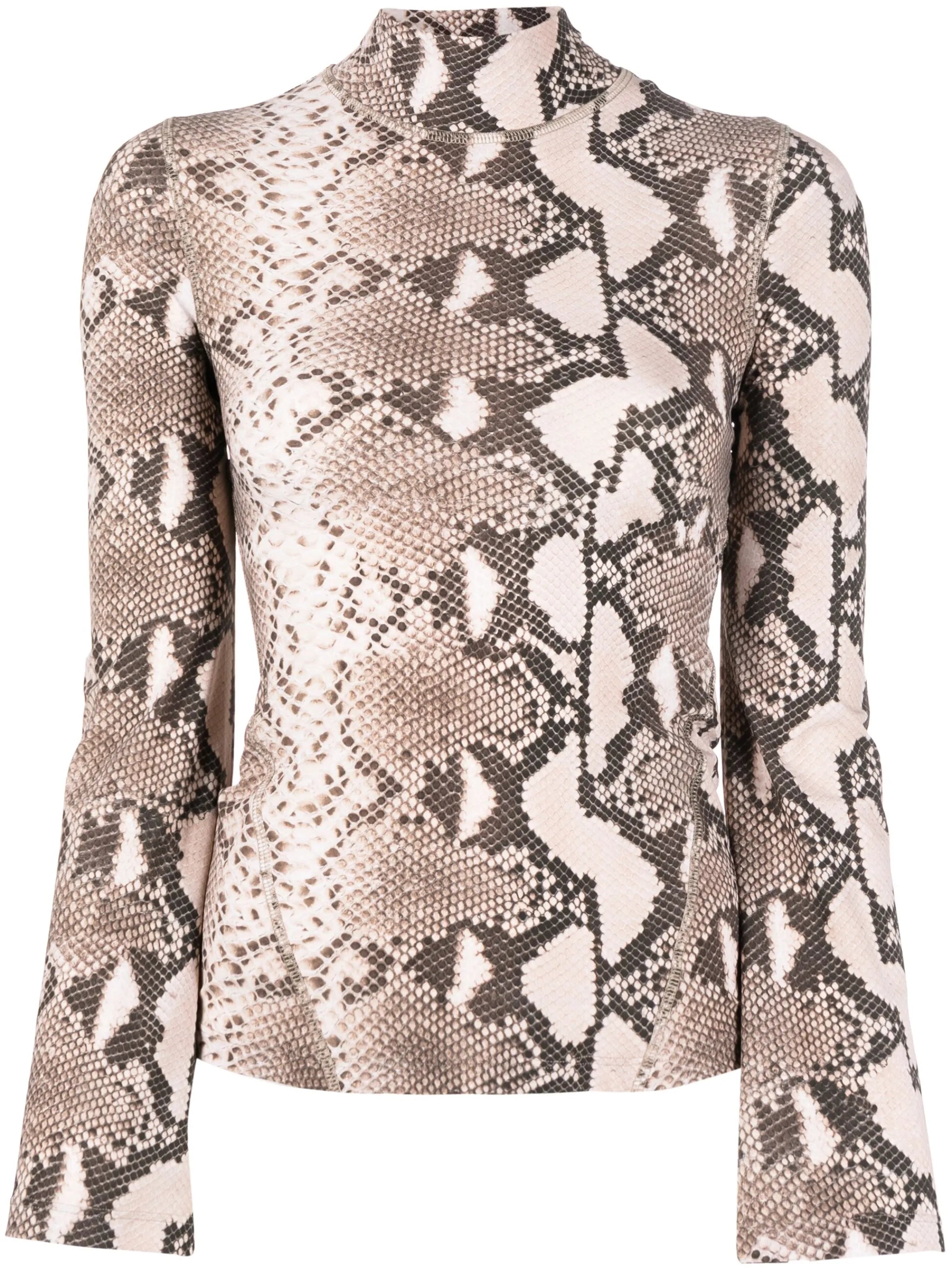 leopard-print high neck top