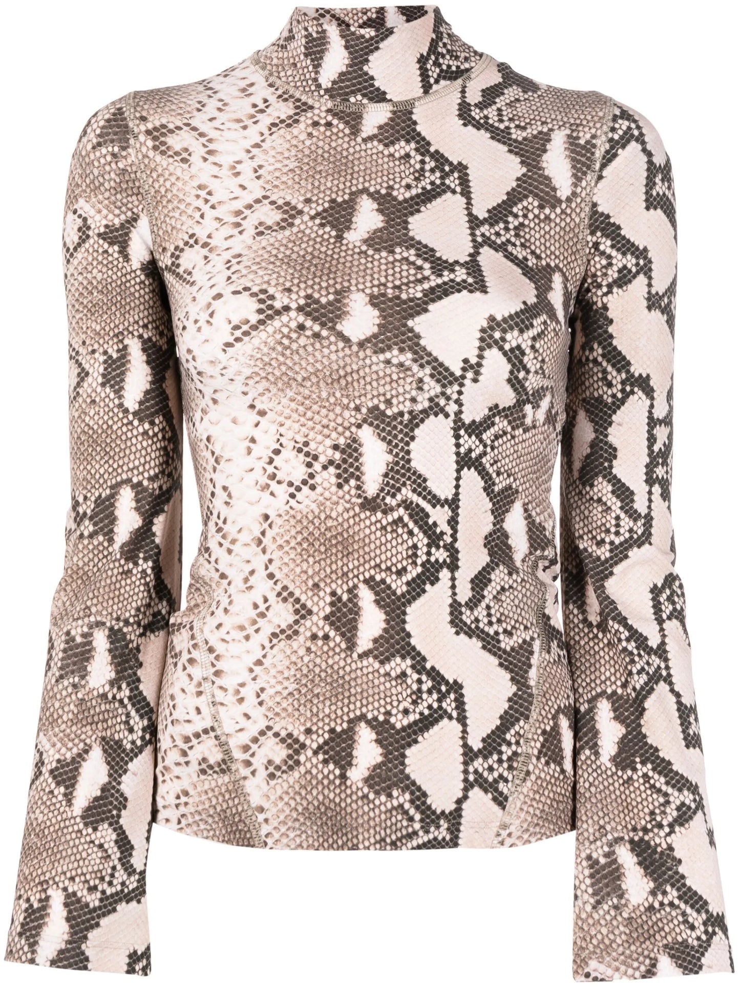 leopard-print high neck top