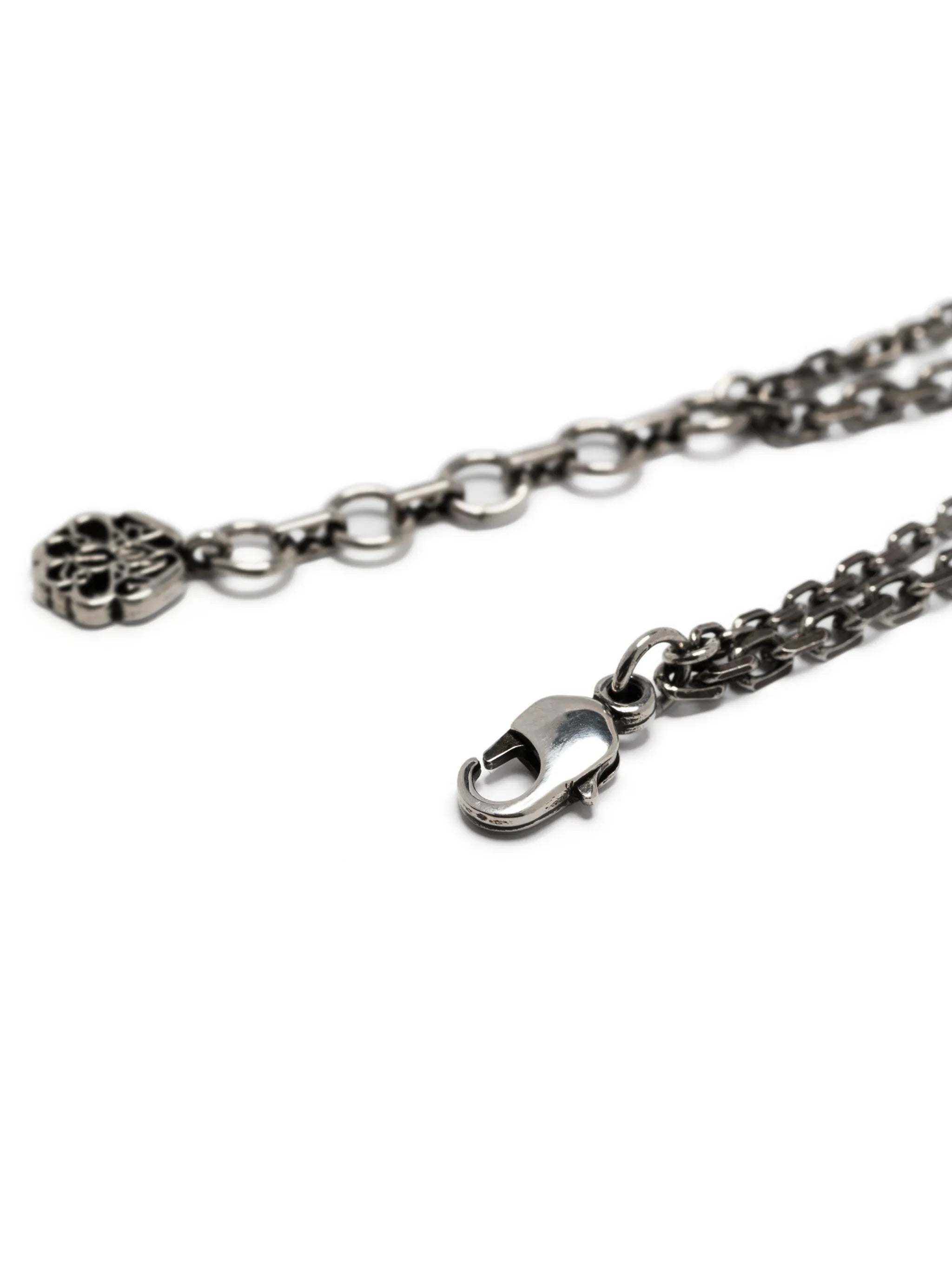 layered skull charm bracelet