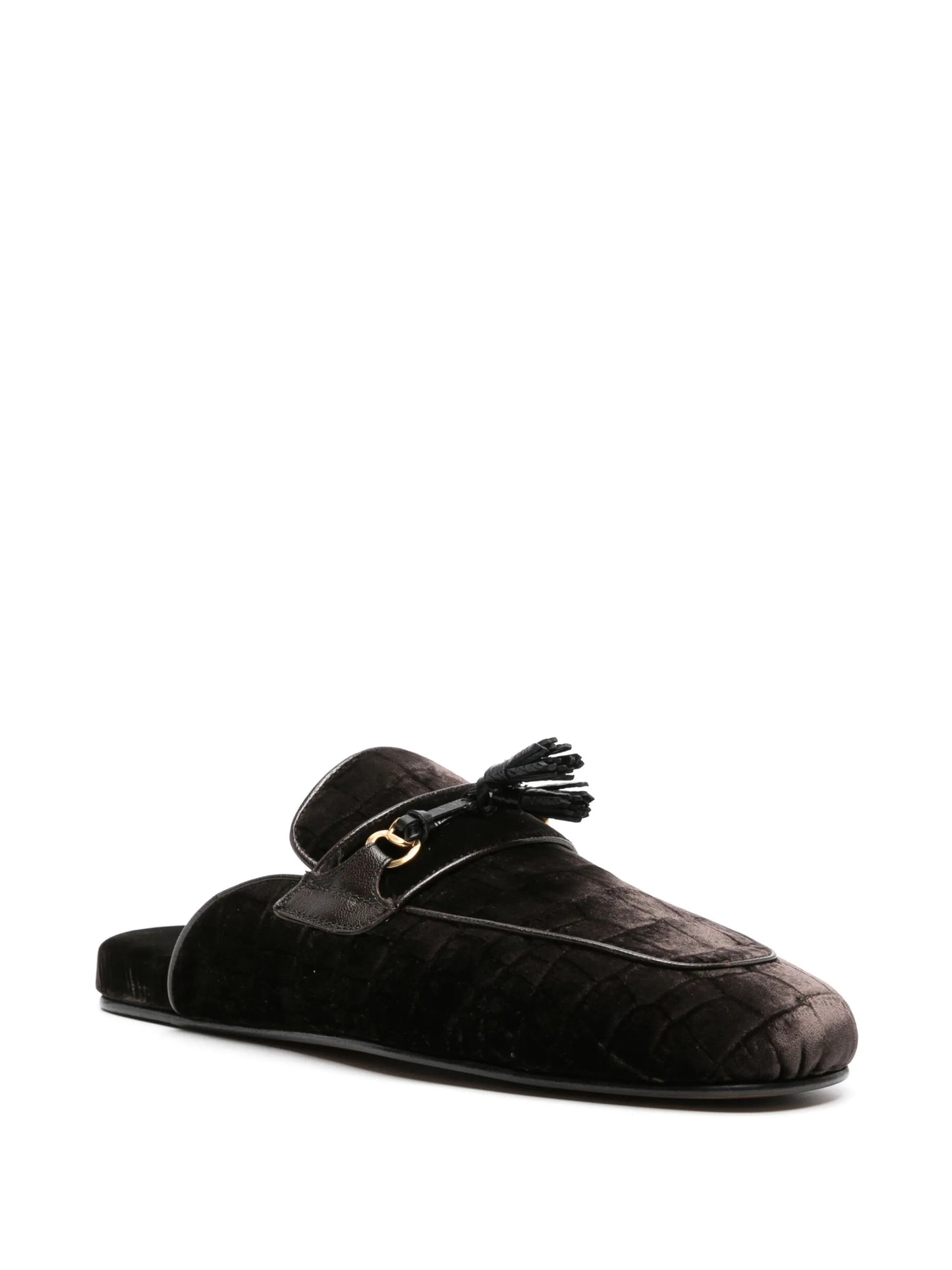 Stephan crocodile-print velvet slippers