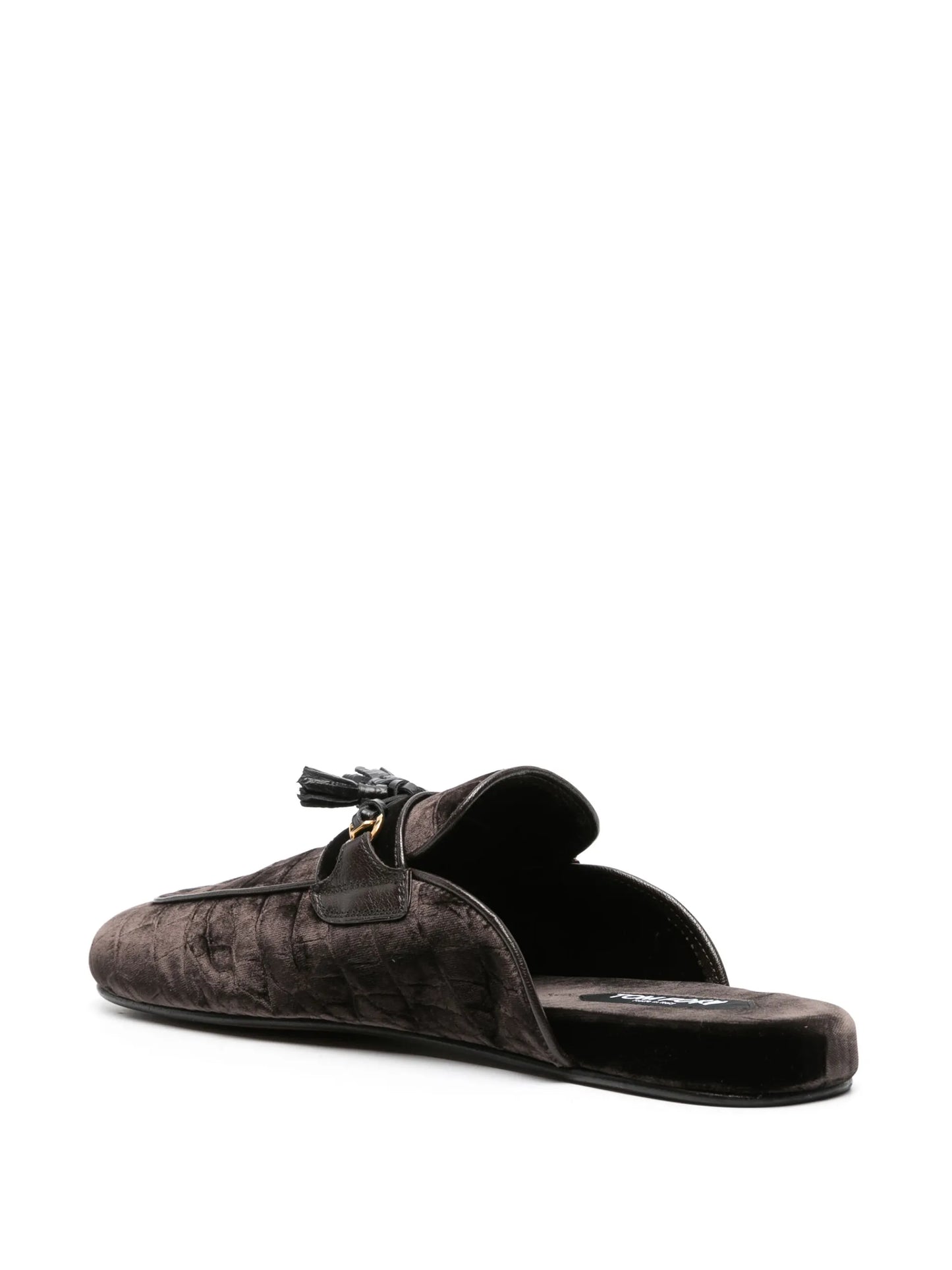 Stephan crocodile-print velvet slippers