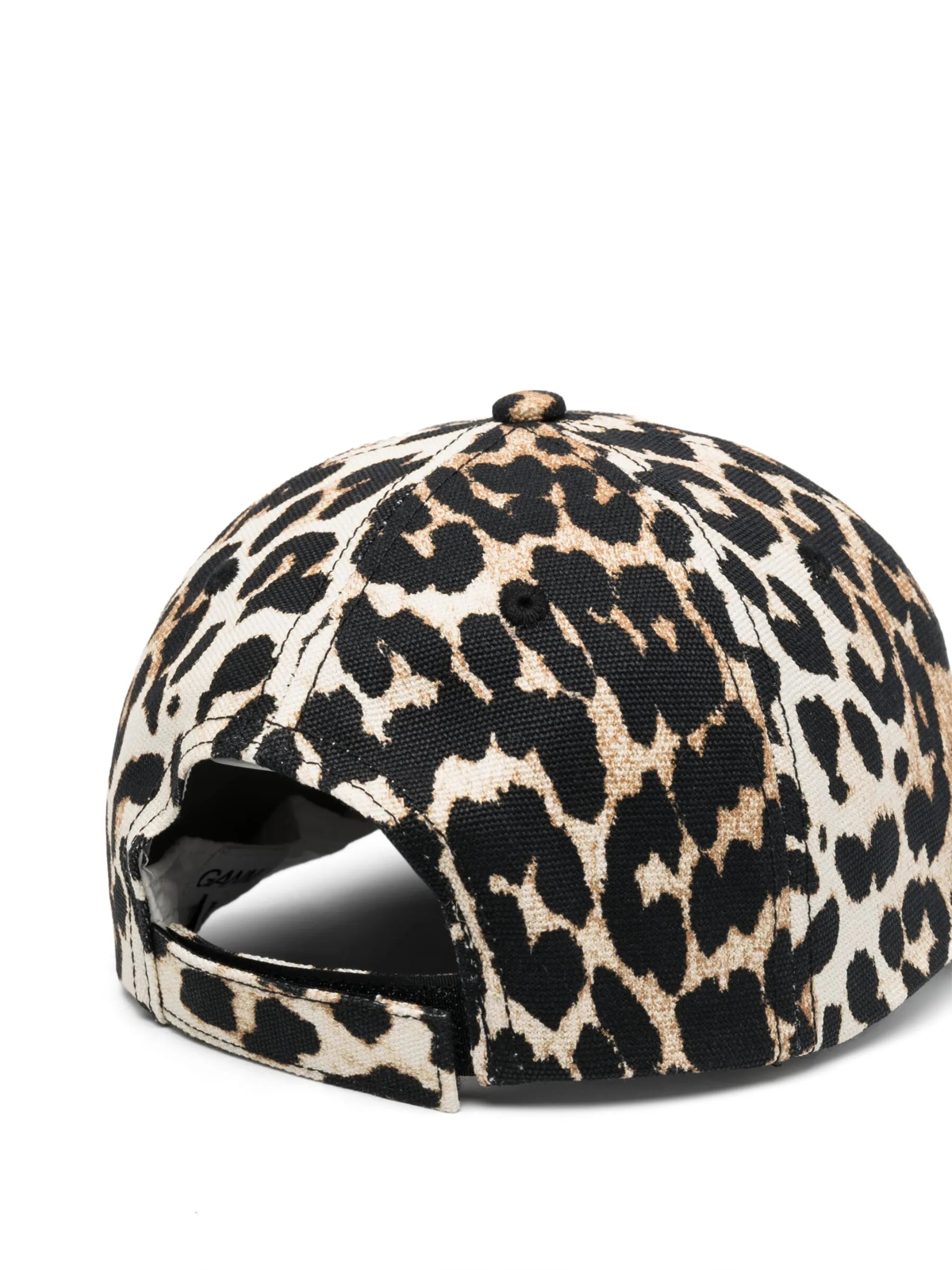 logo-embroidered leopard-print cap