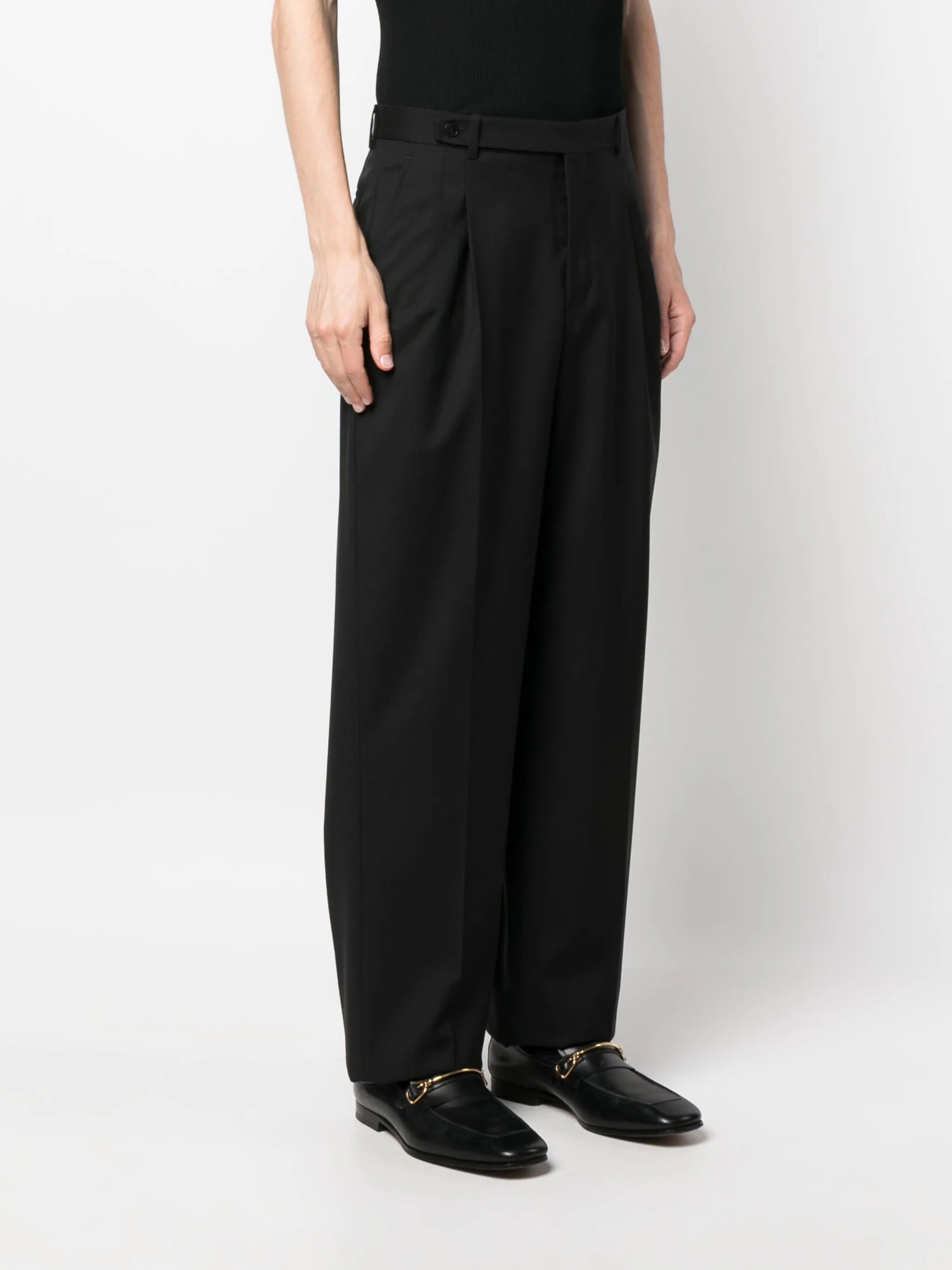 pleated tailored trousers