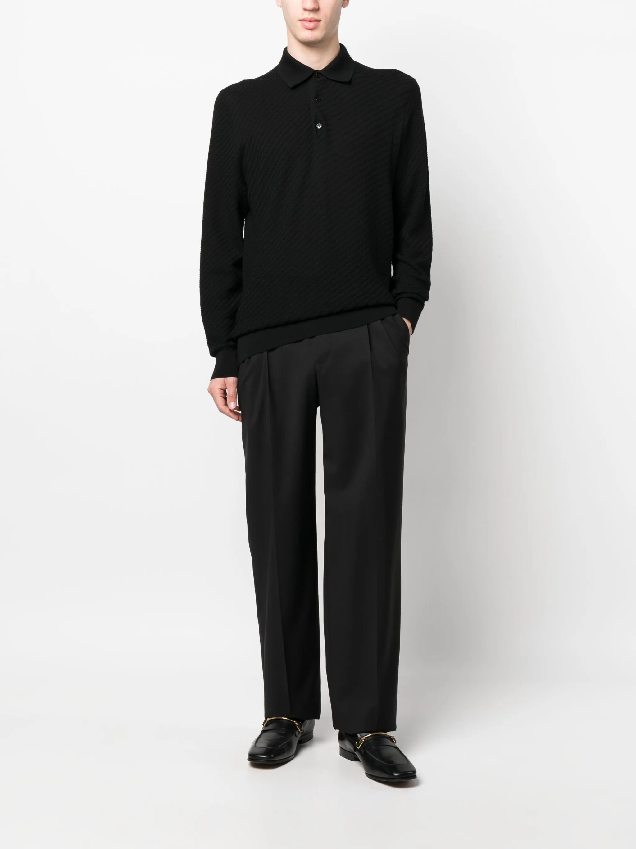 pleated tailored trousers