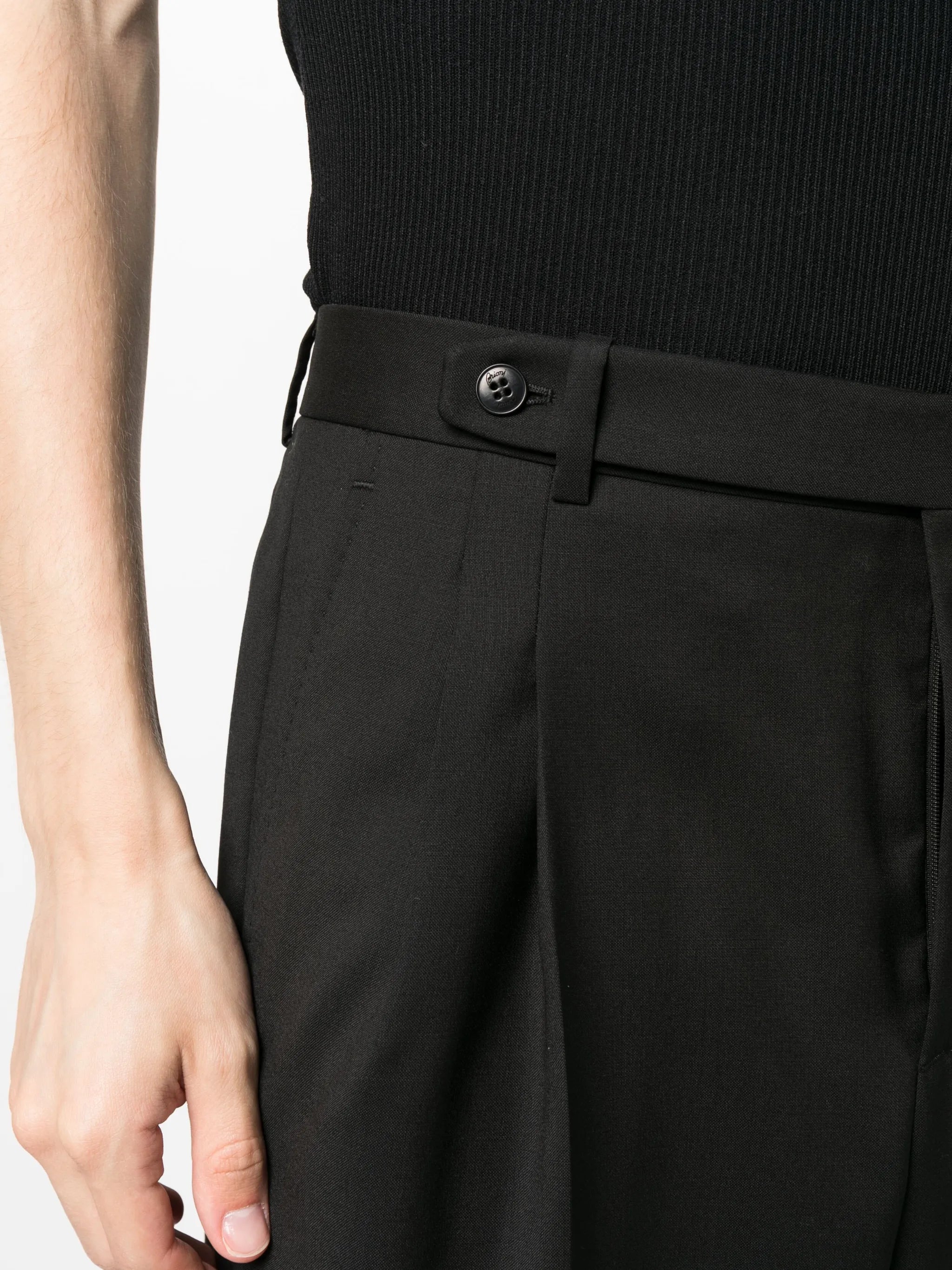 pleated tailored trousers