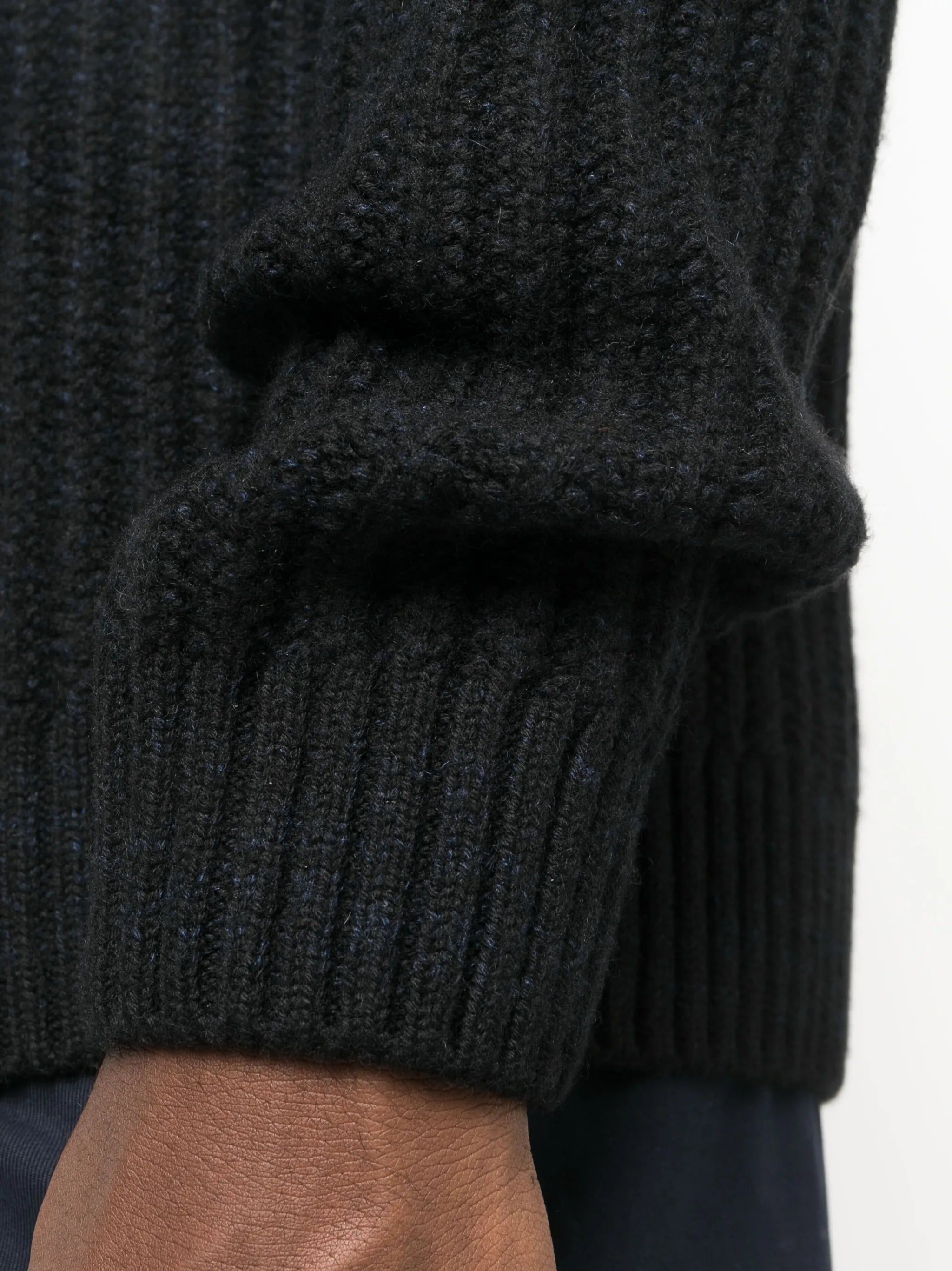 fisherman's-knit long-sleeved jumper