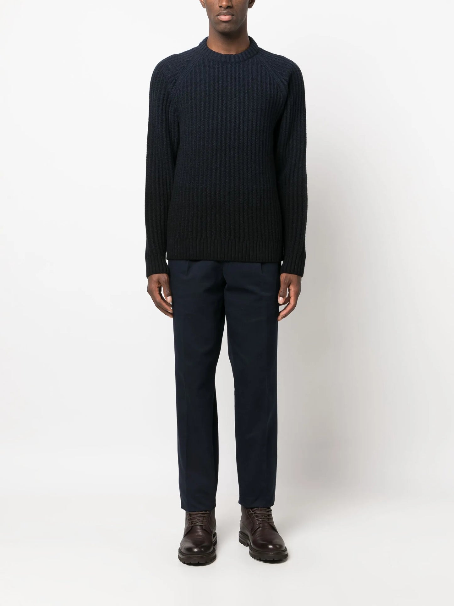 fisherman's-knit long-sleeved jumper