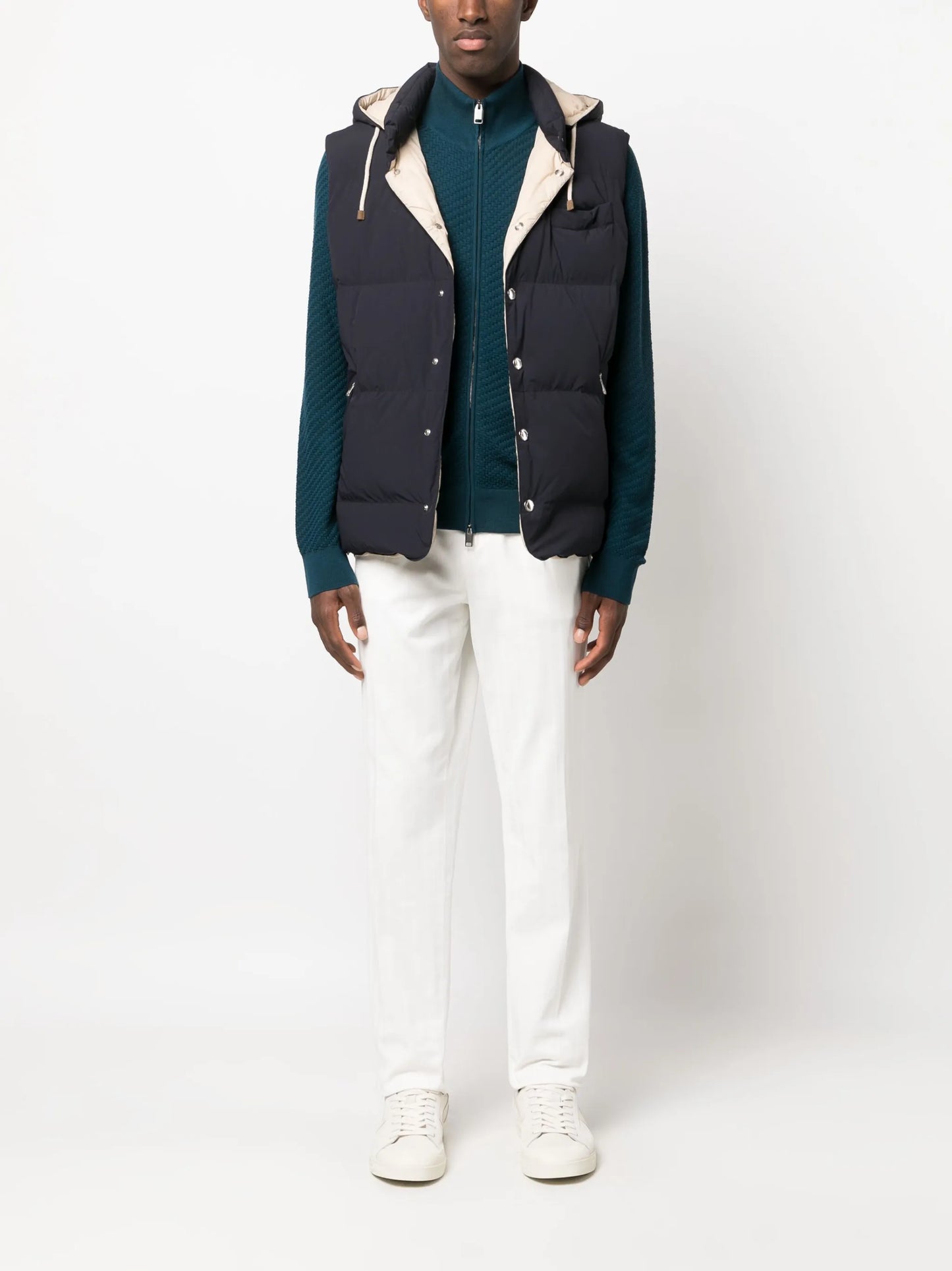 basket-weave knit cardigan