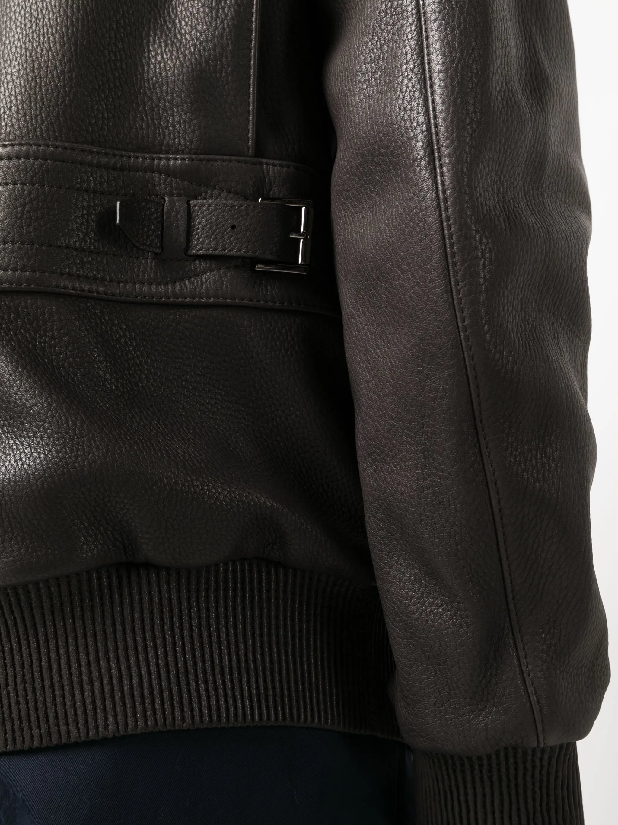 detachable-collar leather jacket