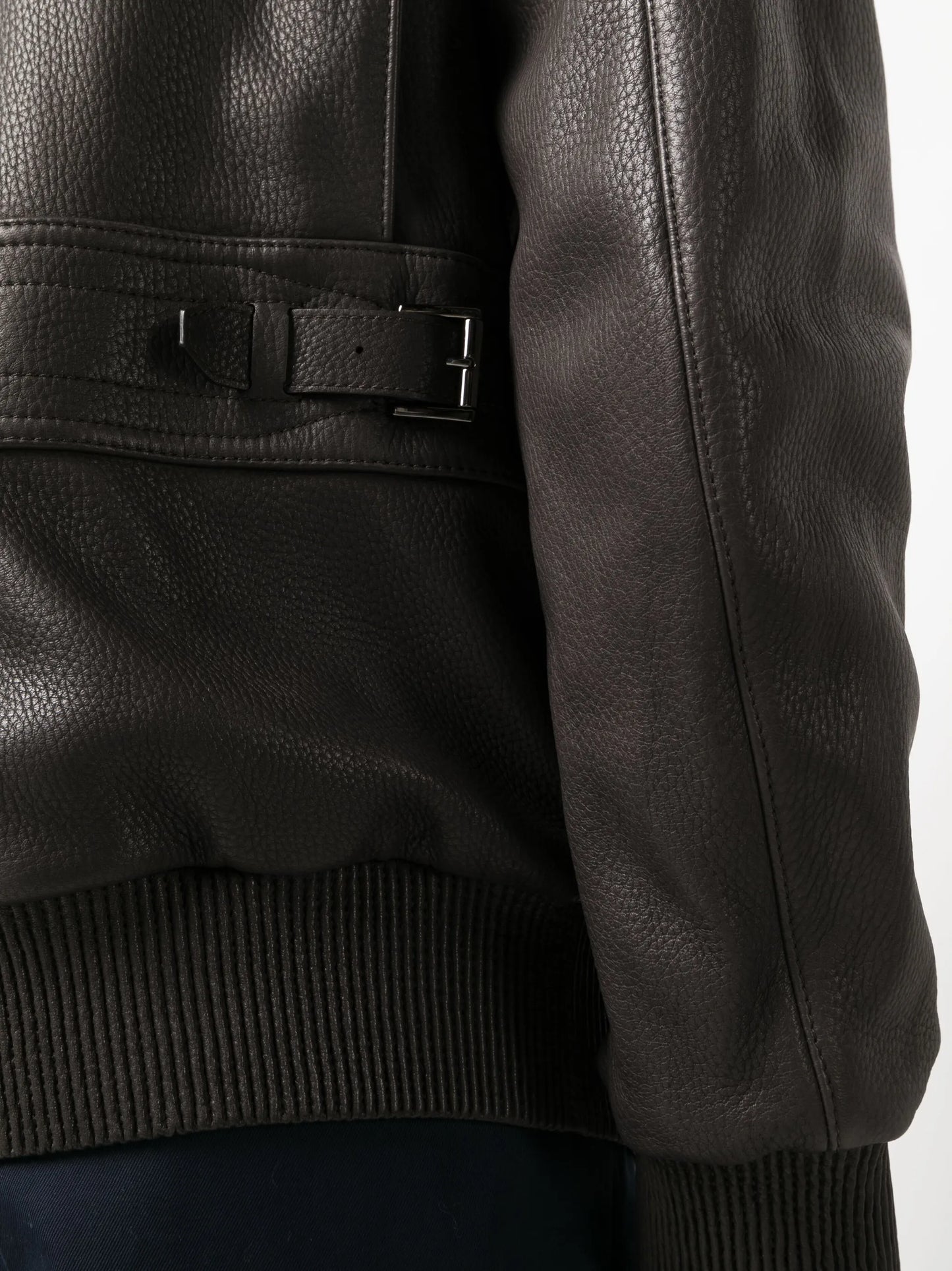 detachable-collar leather jacket