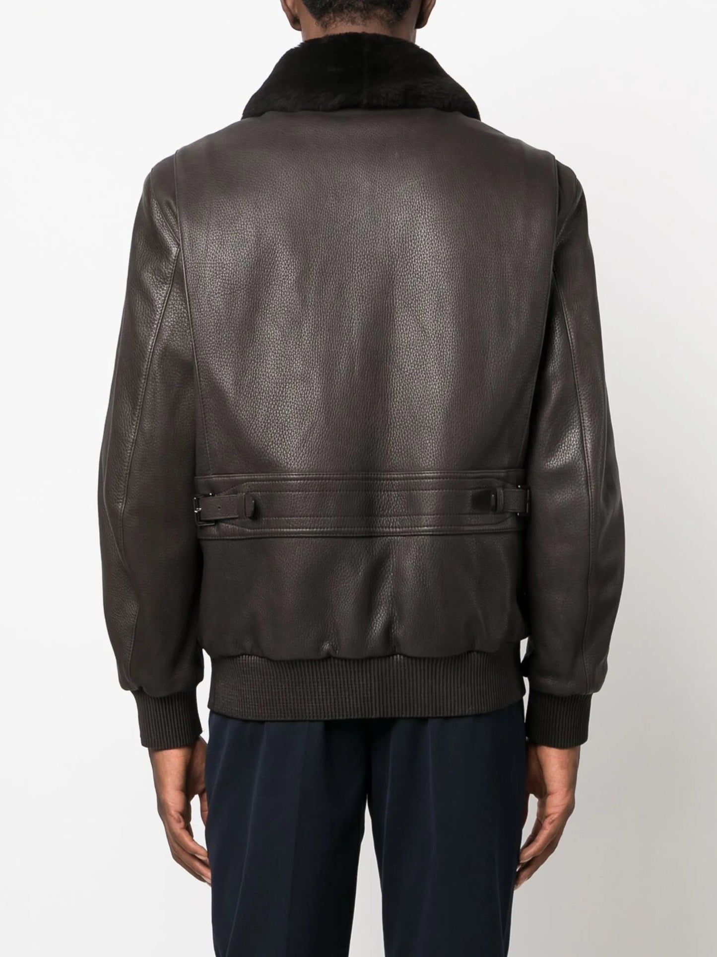 detachable-collar leather jacket