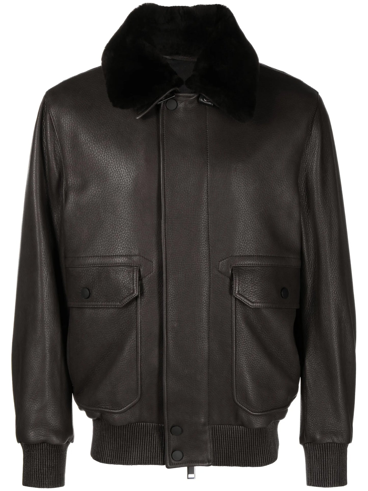 detachable-collar leather jacket