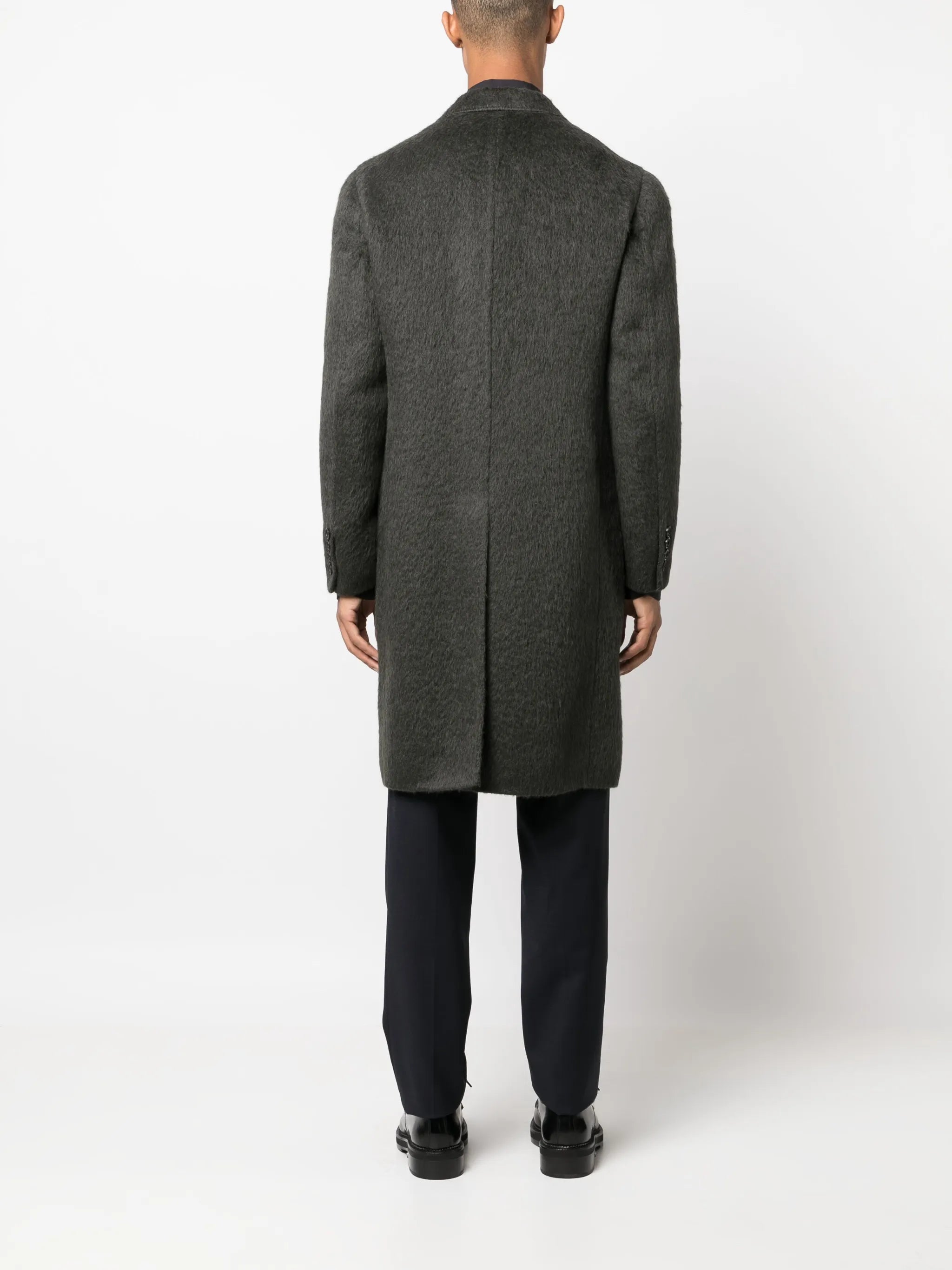 double-breasted wool-blend coat