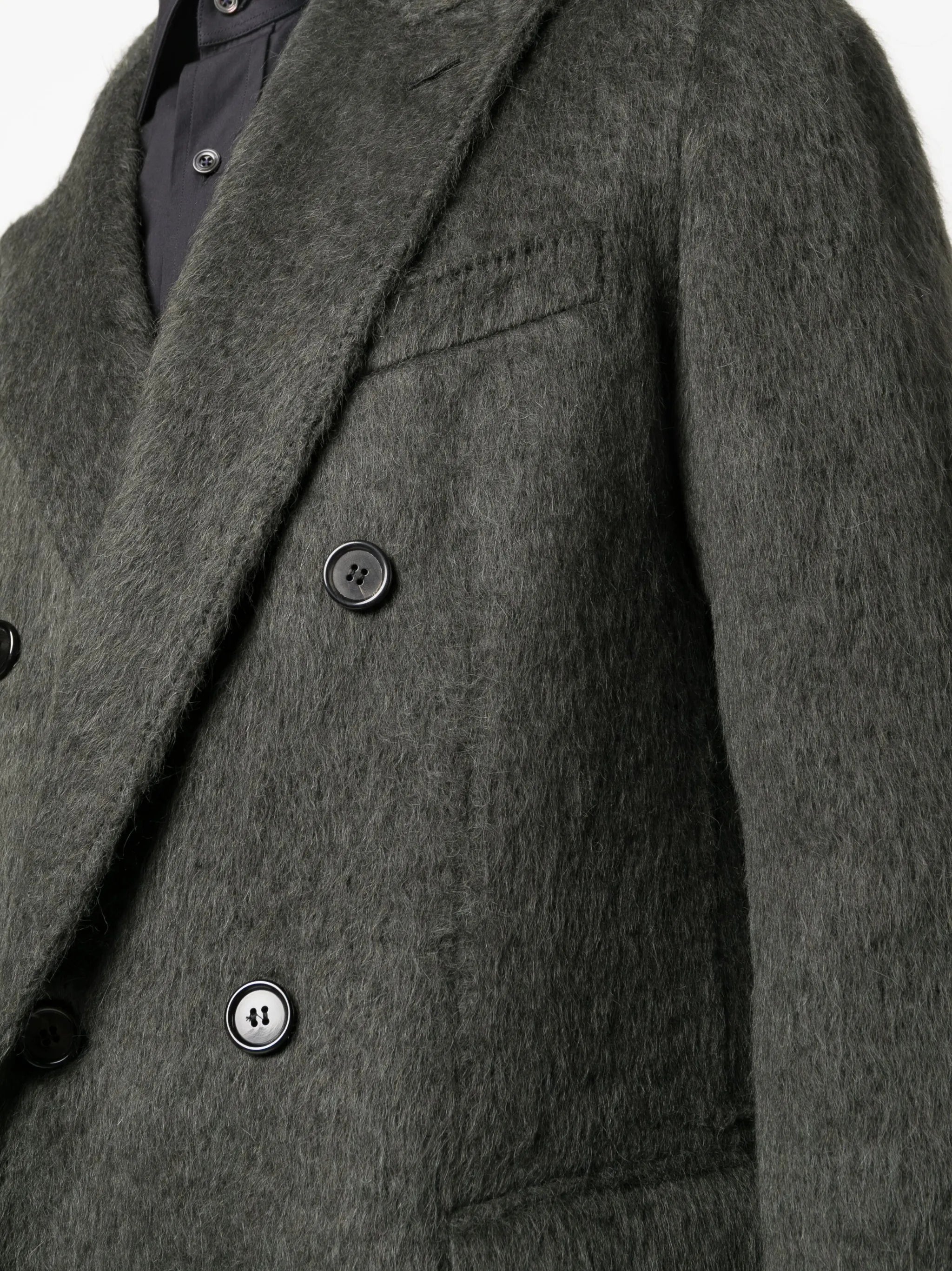 double-breasted wool-blend coat
