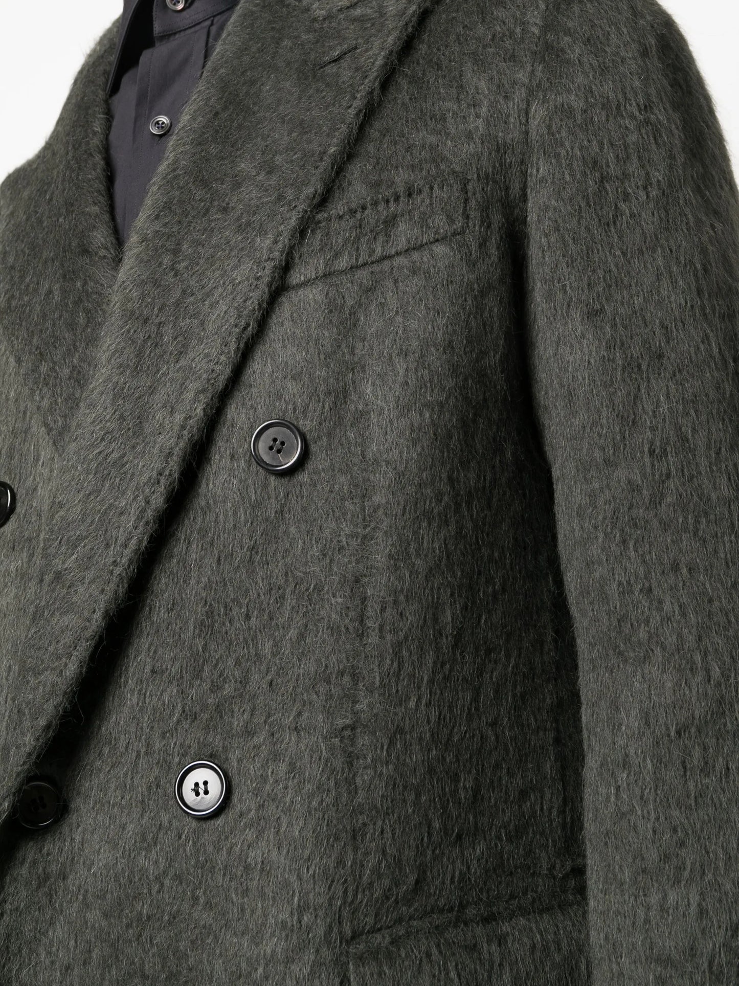 double-breasted wool-blend coat